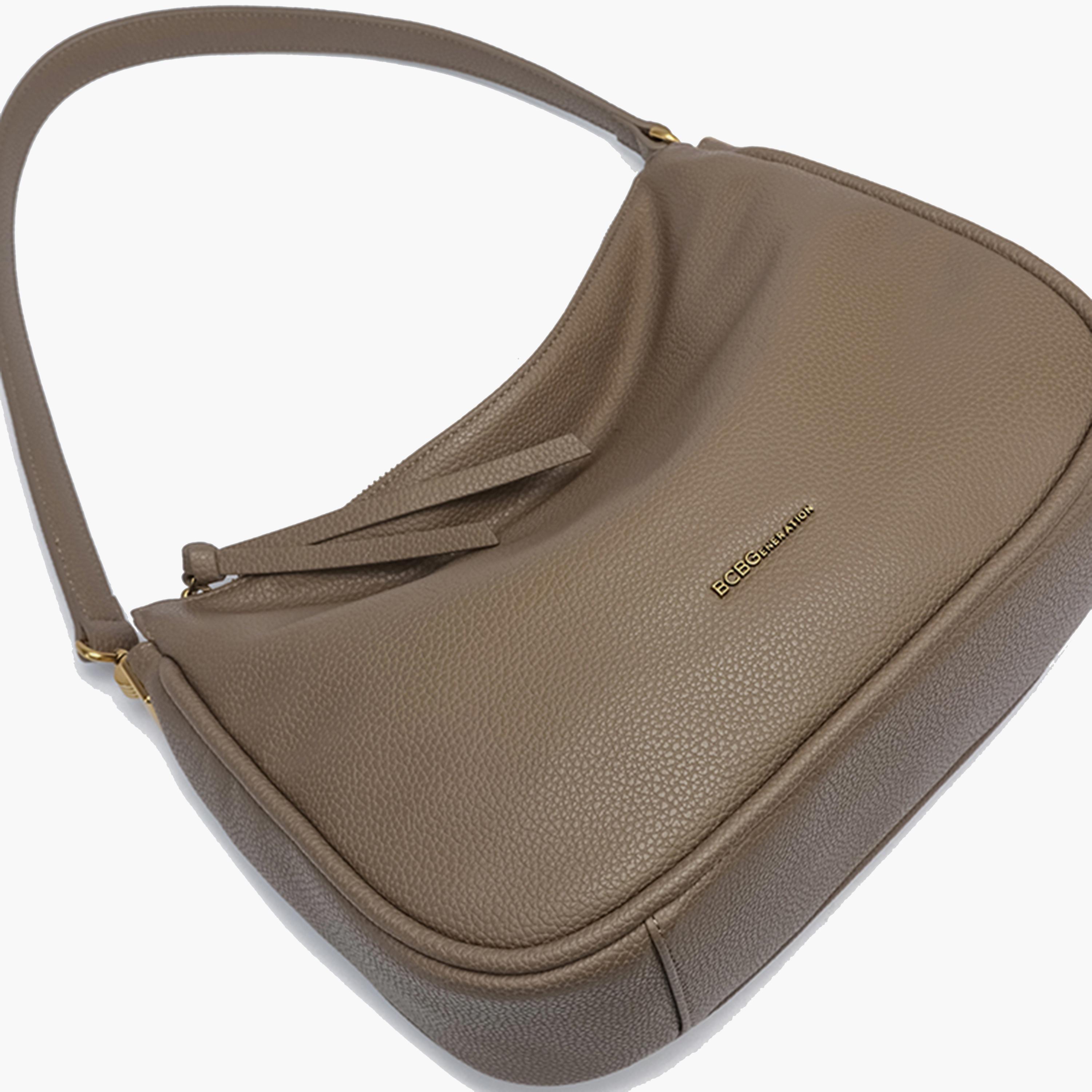 BCBG Textured Shoulder Bag with Zipper and Detachable Strap | 32 x 23.5 x 10.5 cm-women-bagsandwallets-handbags-image-8