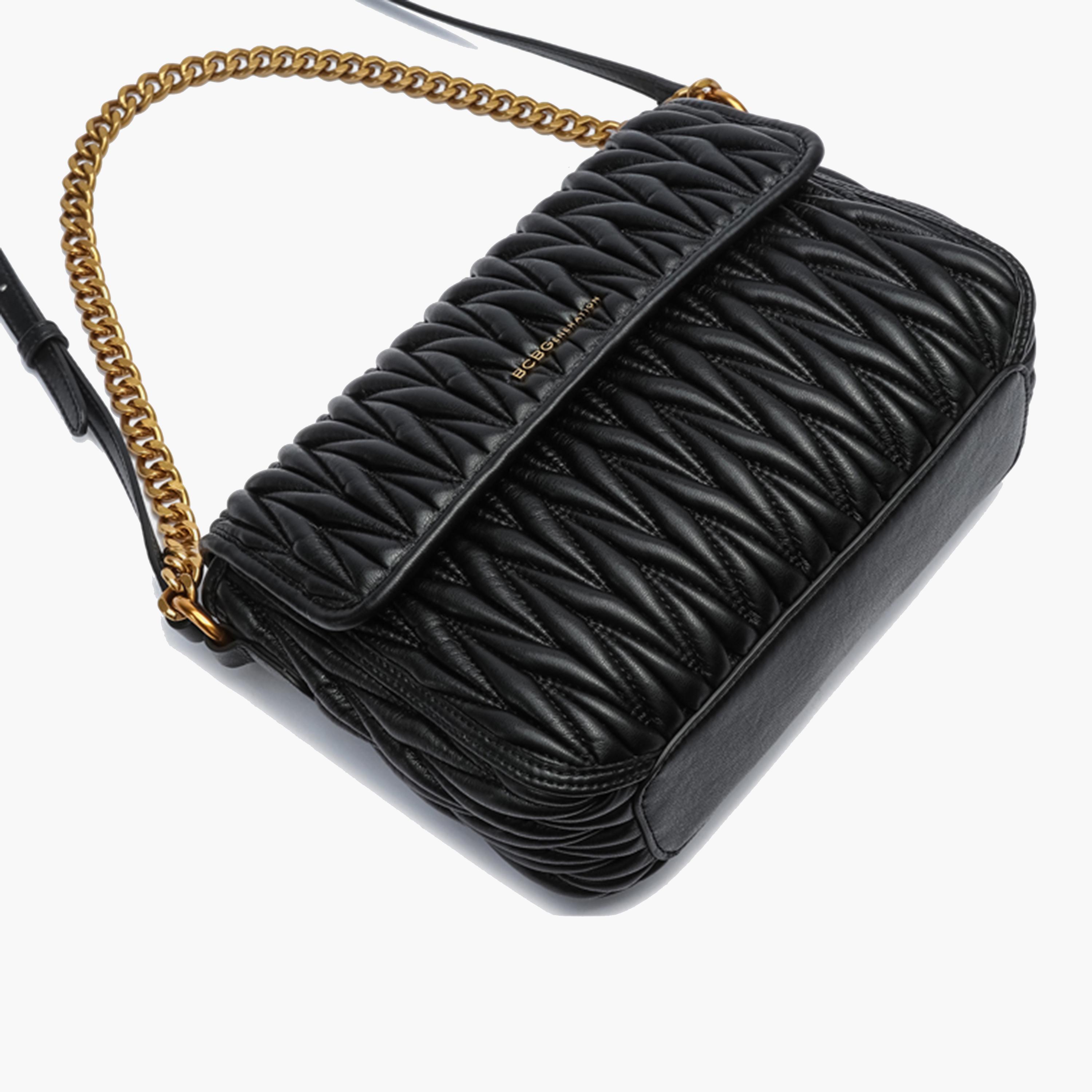 BCBG Quilted Shoulder Bag with Flap Closure and Chain Strap | 28 x 16 x 10 cm-women-bagsandwallets-handbags-image-4