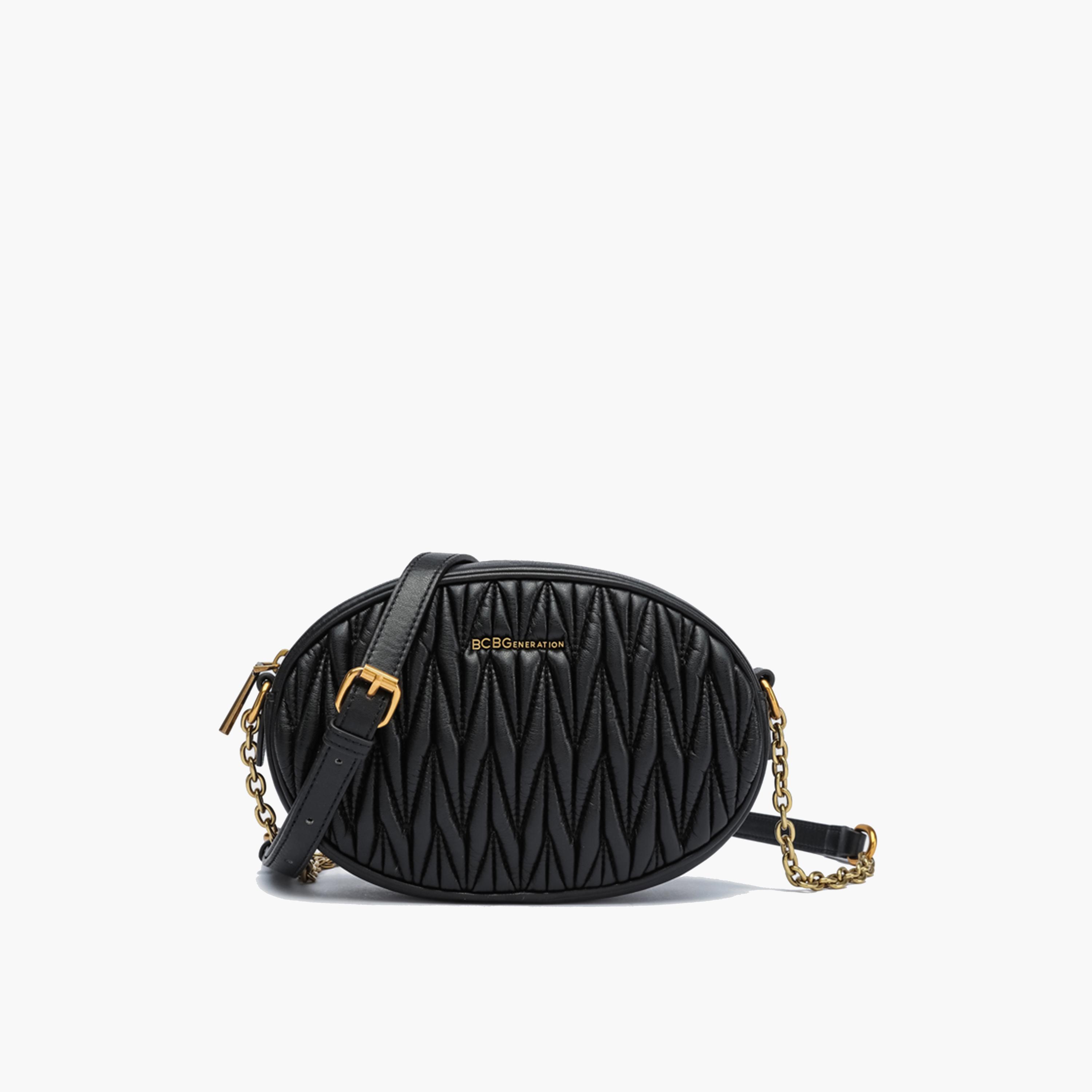BCBG Quilted Crossbody Bag with Zipper and Chain Strap | 21.5 x 14.5 x 6.5 cm-women-bagsandwallets-handbags-image-1