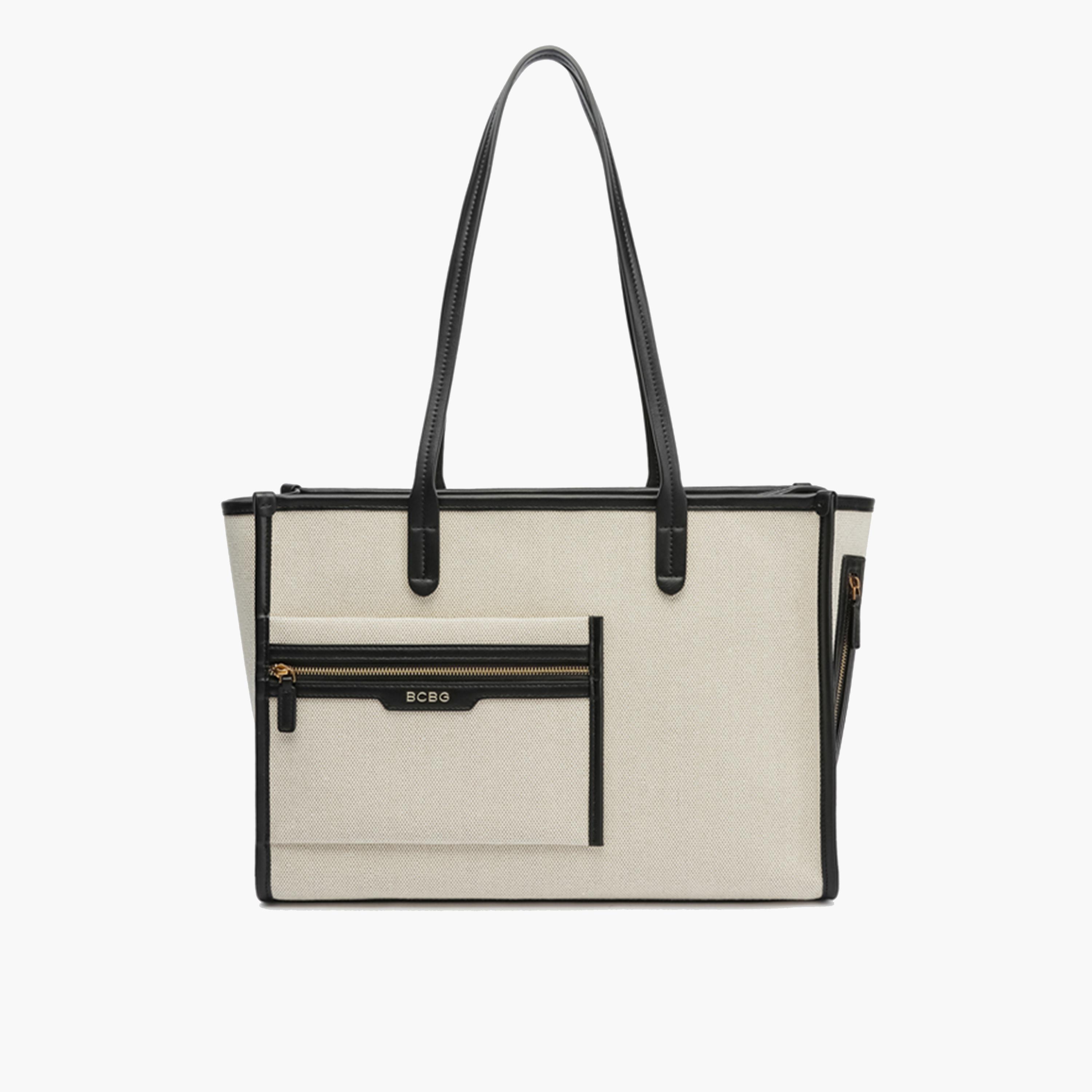 BCBG Textured Double-Handle Tote Bag with Zipper | 35.5 x 26 x 14 cm-women-bagsandwallets-handbags-image-5
