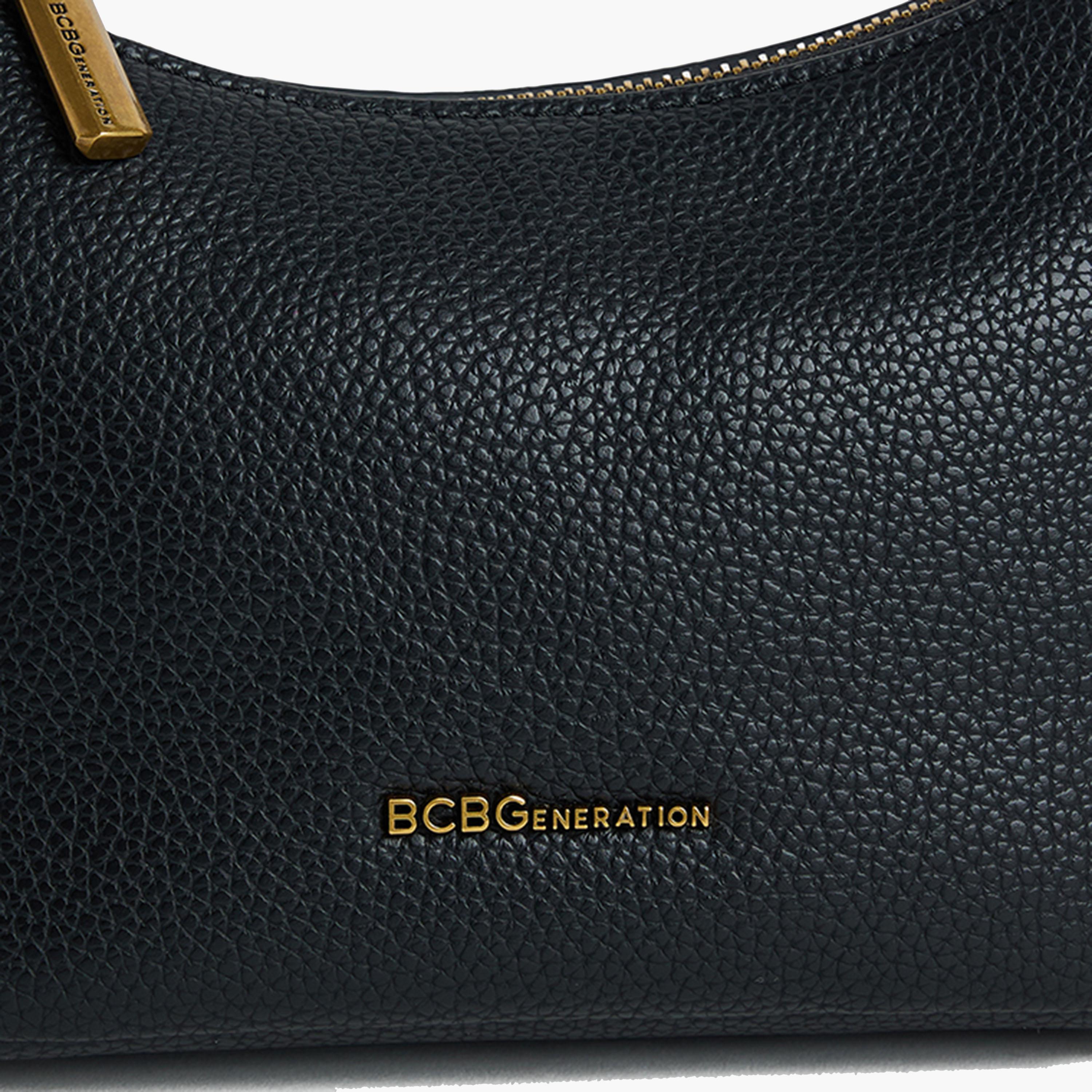 BCBG Textured Shoulder Bag with Zipper and Detachable Strap | 13 x 11 x 20 cm-women-bagsandwallets-handbags-image-5