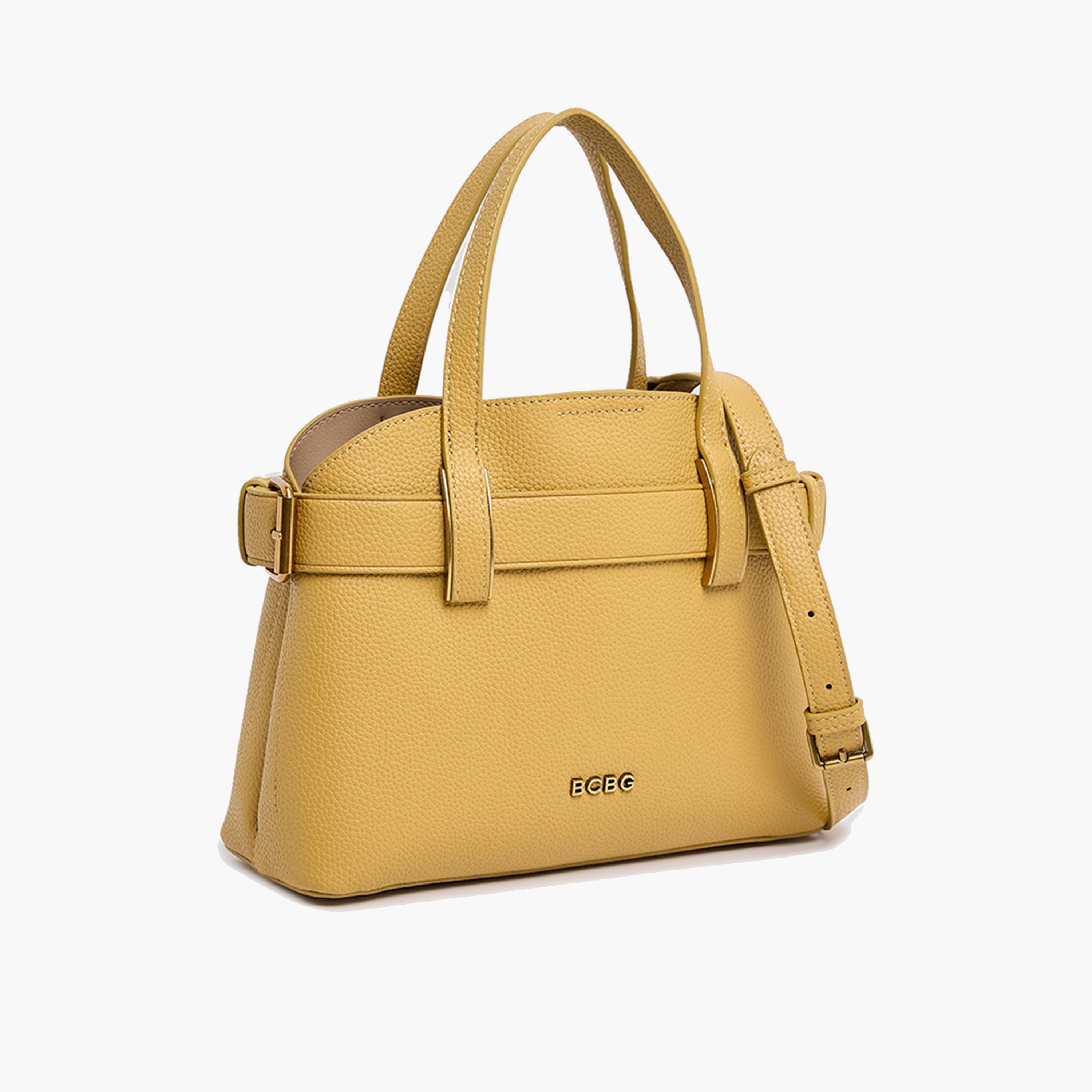 BCBG Textured Double-Handle Satchel Bag with Magnetic Closure and Detachable Strap | 28 x 20 x 10 cm-women-bagsandwallets-handbags-image-4
