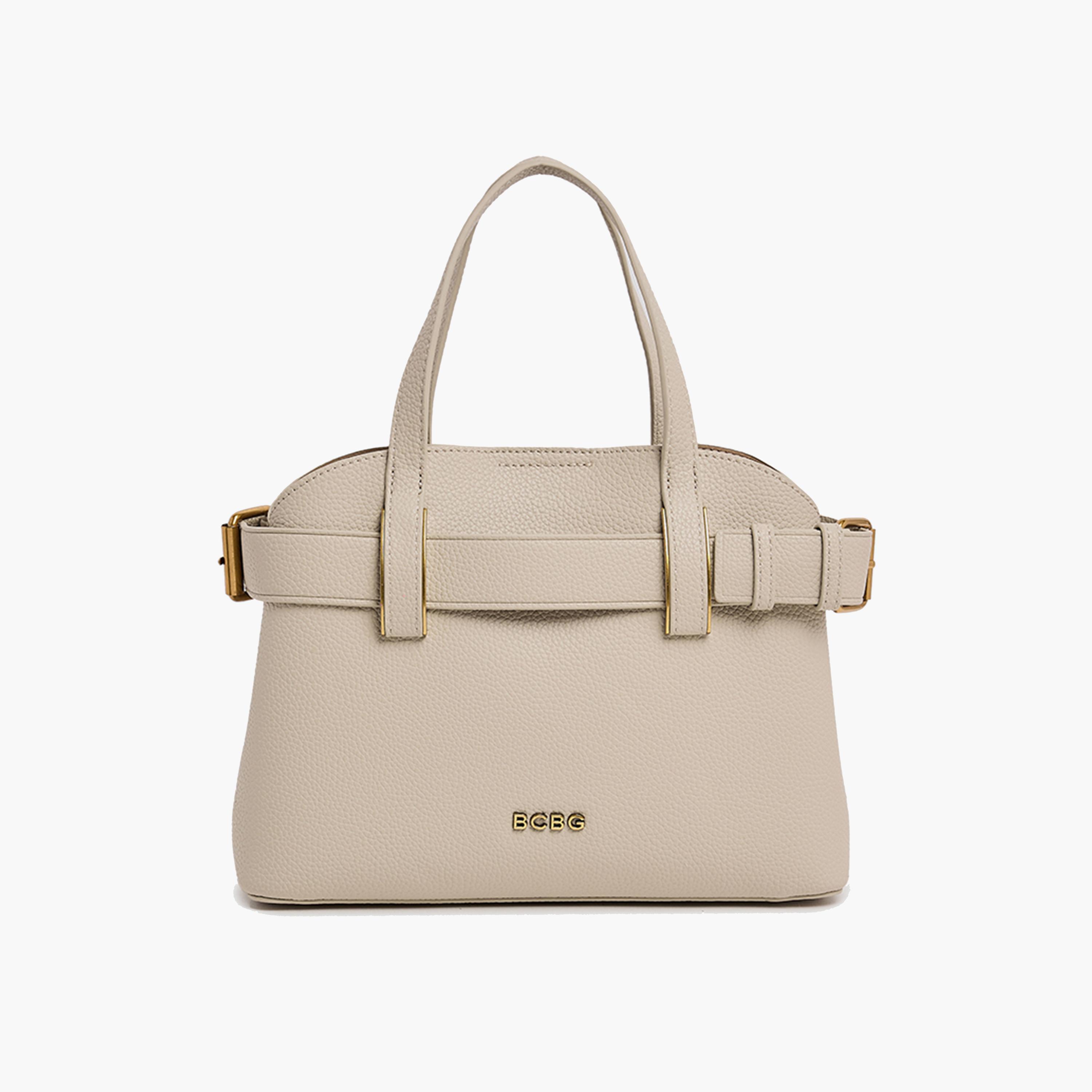 BCBG Textured Double-Handle Satchel Bag with Magnetic Closure and Detachable Strap | 28 x 20 x 10 cm-women-bagsandwallets-handbags-image-6