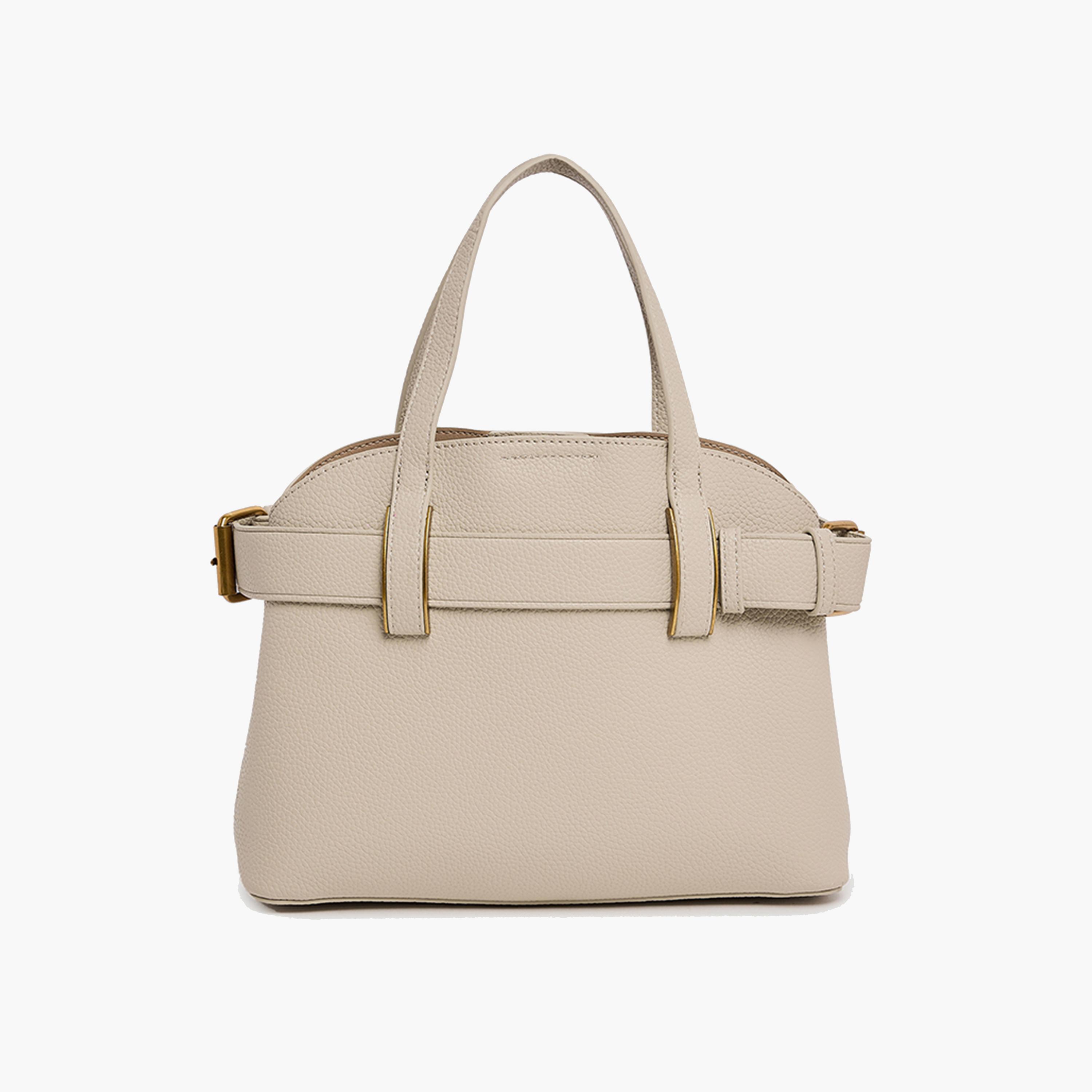 BCBG Textured Double-Handle Satchel Bag with Magnetic Closure and Detachable Strap | 28 x 20 x 10 cm-women-bagsandwallets-handbags-image-8