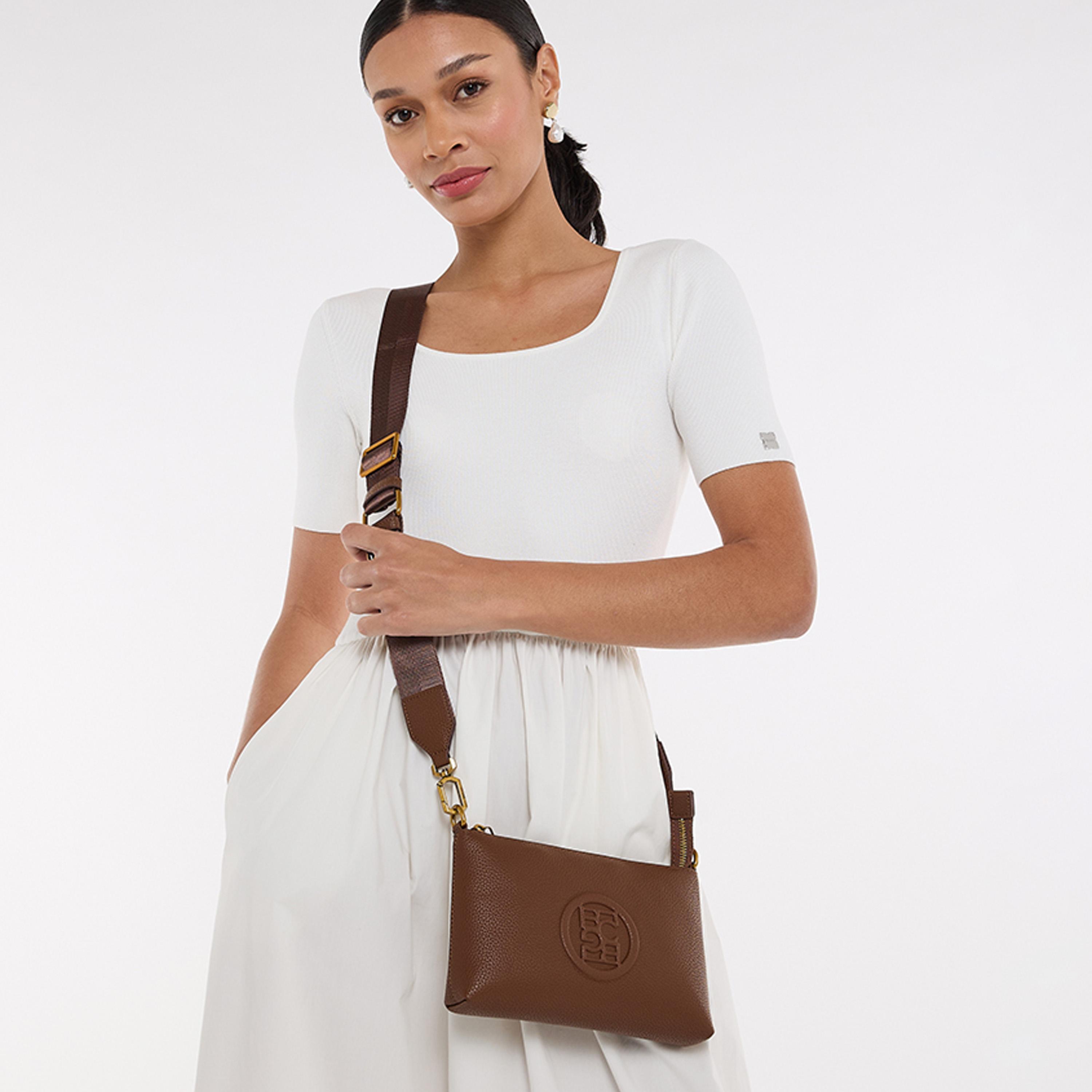 BCBG Textured Crossbody Bag with Zipper and an Adjustable Strap | 21 x 13 x 3.5 cm-women-bagsandwallets-handbags-image-7