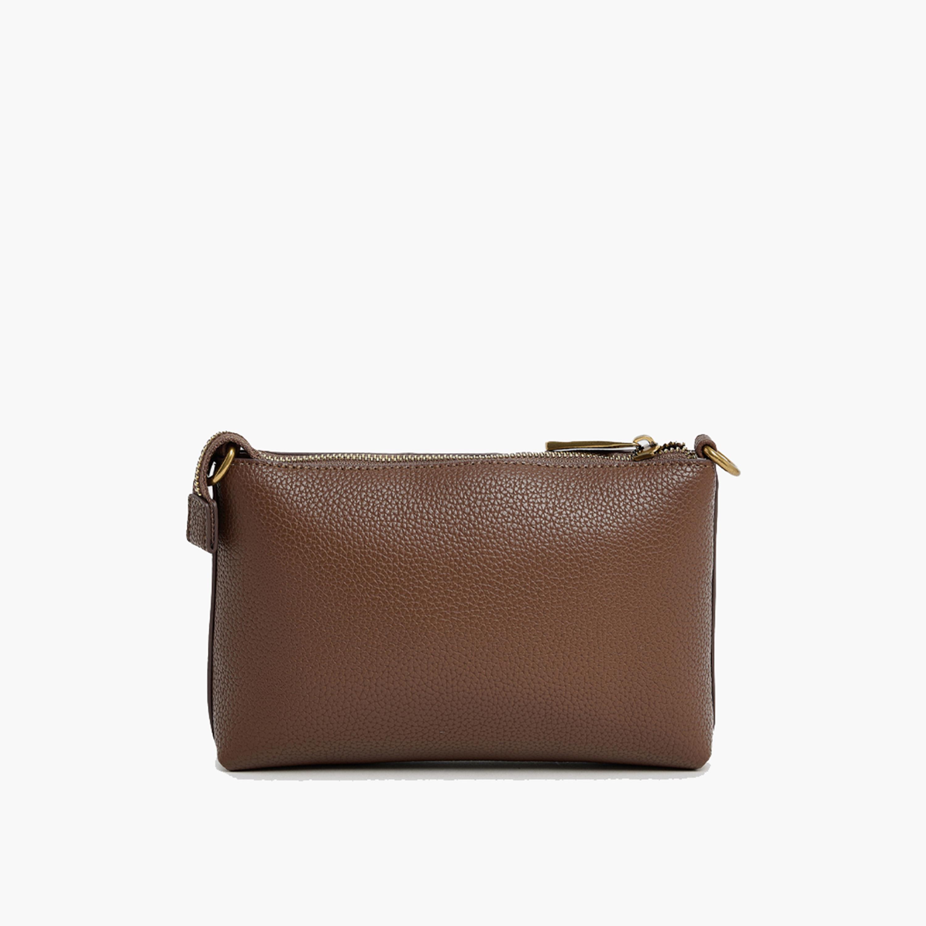 BCBG Textured Crossbody Bag with Zipper and an Adjustable Strap | 21 x 13 x 3.5 cm-women-bagsandwallets-handbags-image-10
