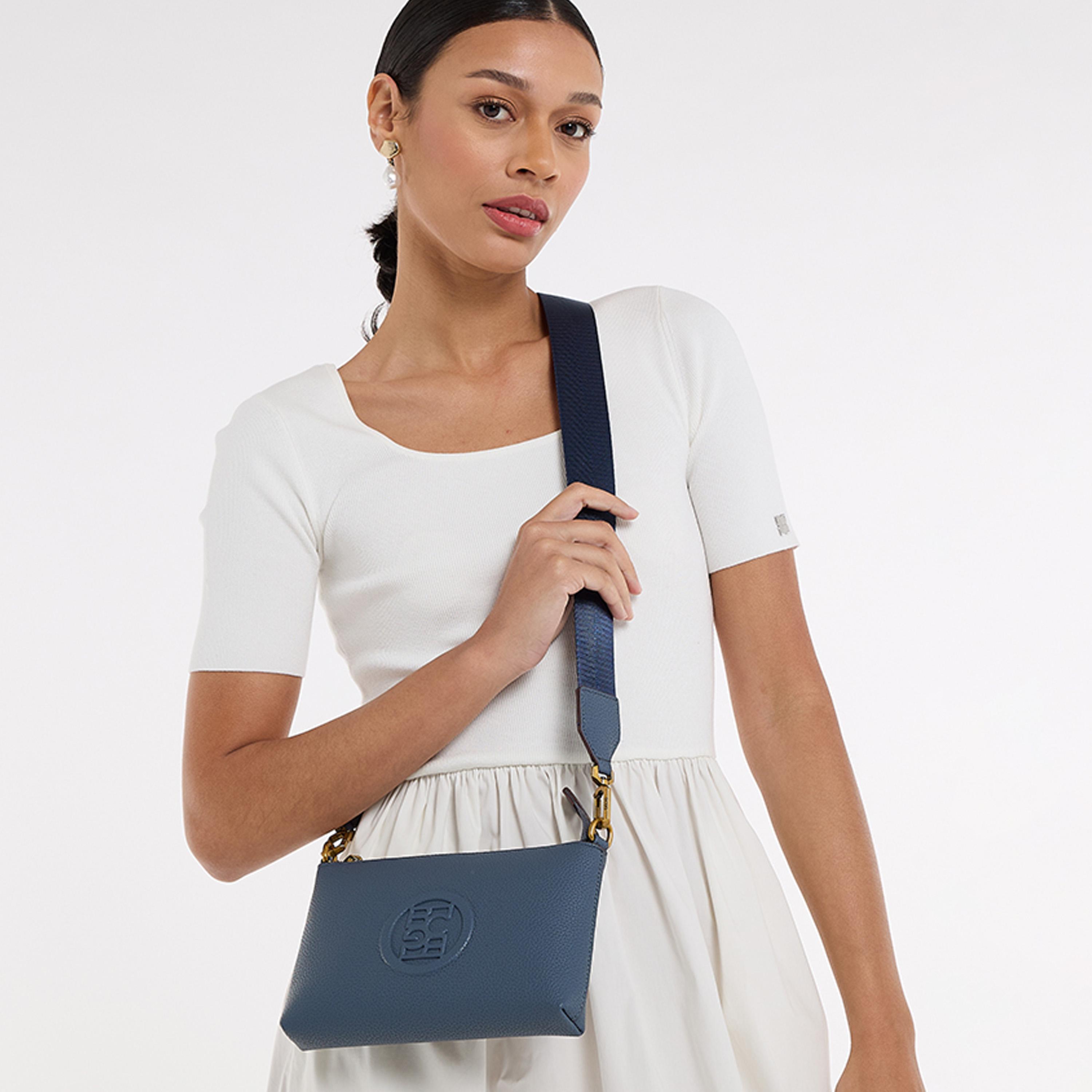 BCBG Textured Crossbody Bag with Zipper and an Adjustable Strap | 21 x 13 x 3.5 cm-women-bagsandwallets-handbags-image-12