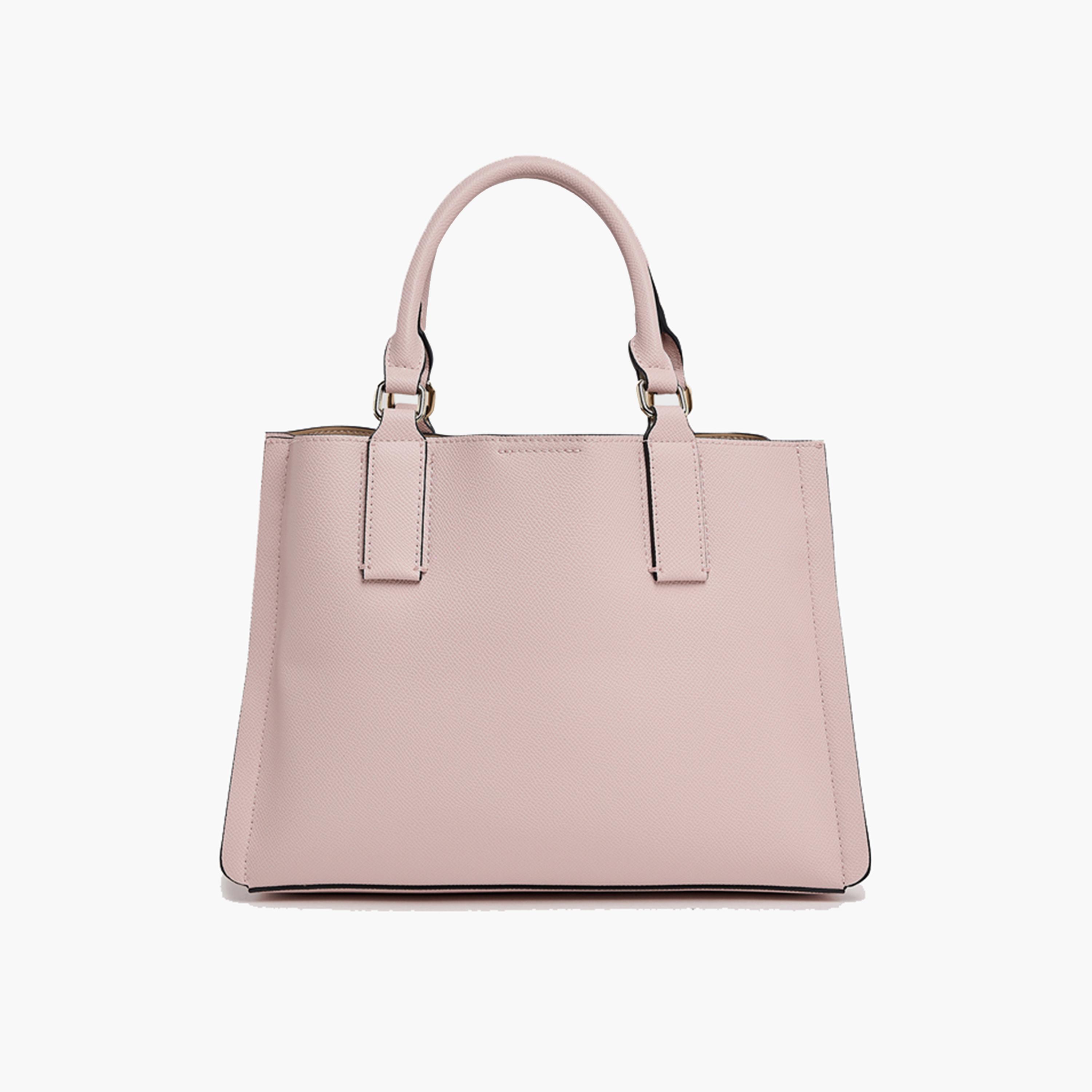 BCBG Textured Double-Handle Satchel Bag with Zipper and Detachable Strap | 30 x 21.5 x 10 cm-women-bagsandwallets-handbags-image-3