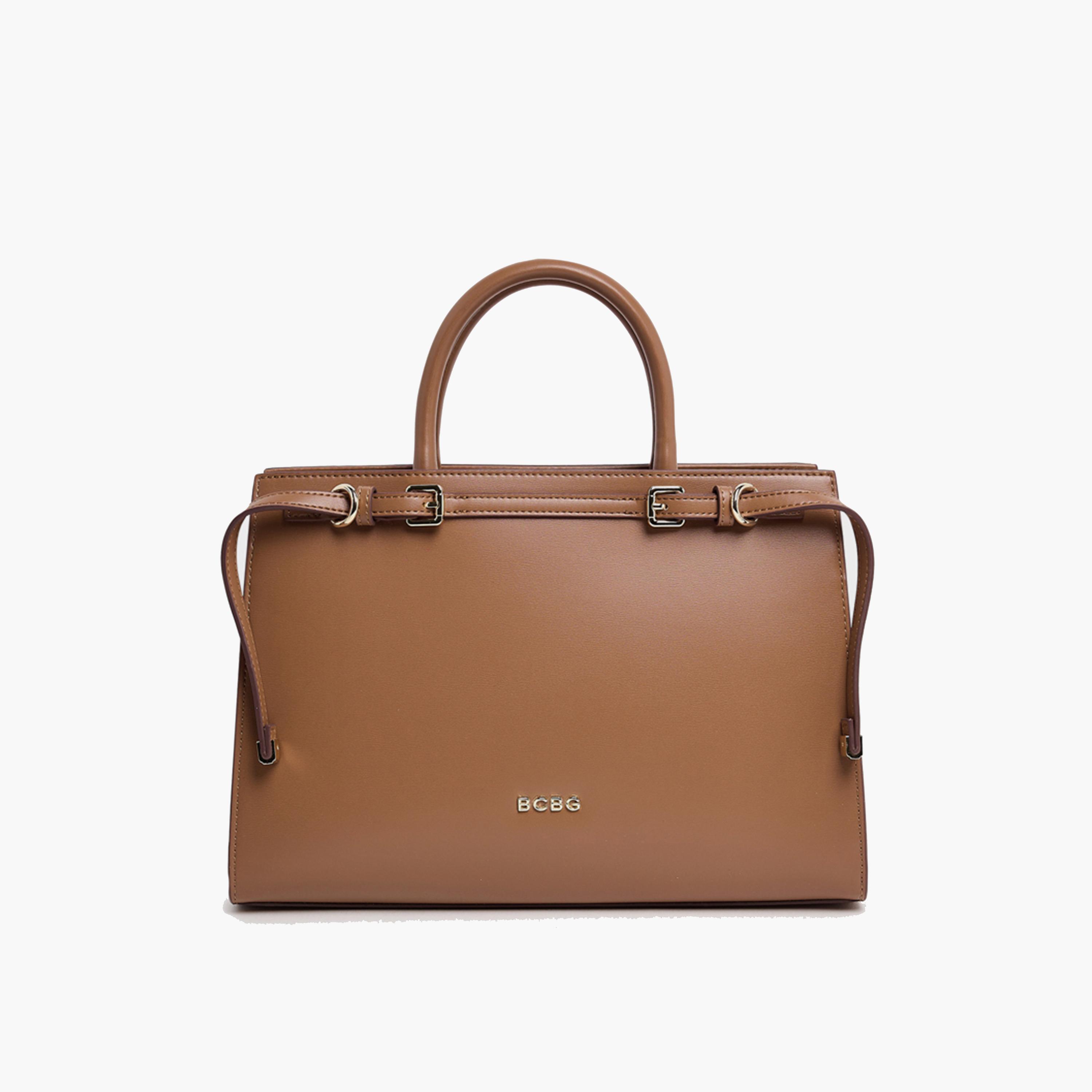 BCBG Double-Handle Satchel Bag with Zipper and Detachable Strap | 32 x 21 x 12 cm-women-bagsandwallets-handbags-image-1