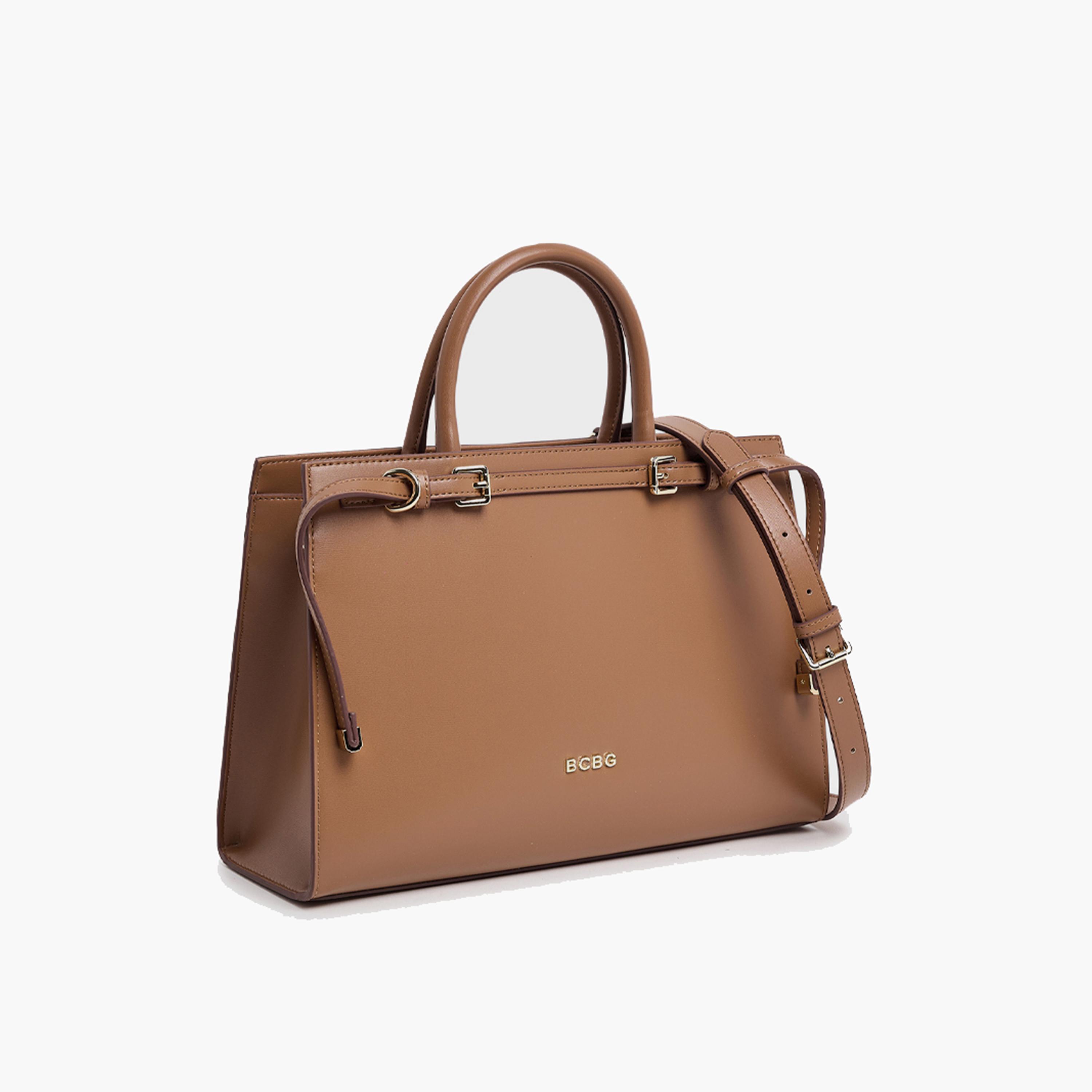 BCBG Double-Handle Satchel Bag with Zipper and Detachable Strap | 32 x 21 x 12 cm-women-bagsandwallets-handbags-image-4