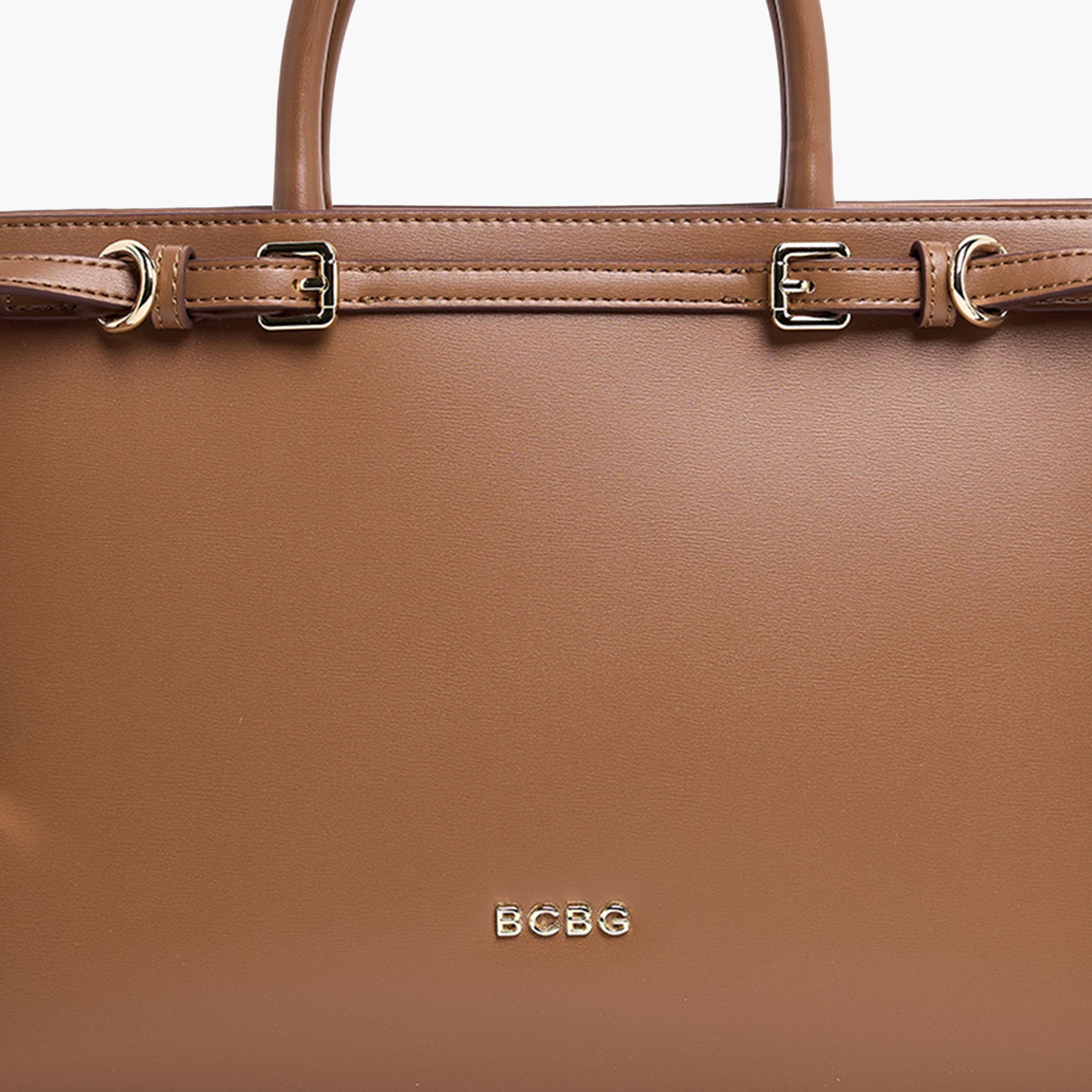 BCBG Double-Handle Satchel Bag with Zipper and Detachable Strap | 32 x 21 x 12 cm-women-bagsandwallets-handbags-image-5