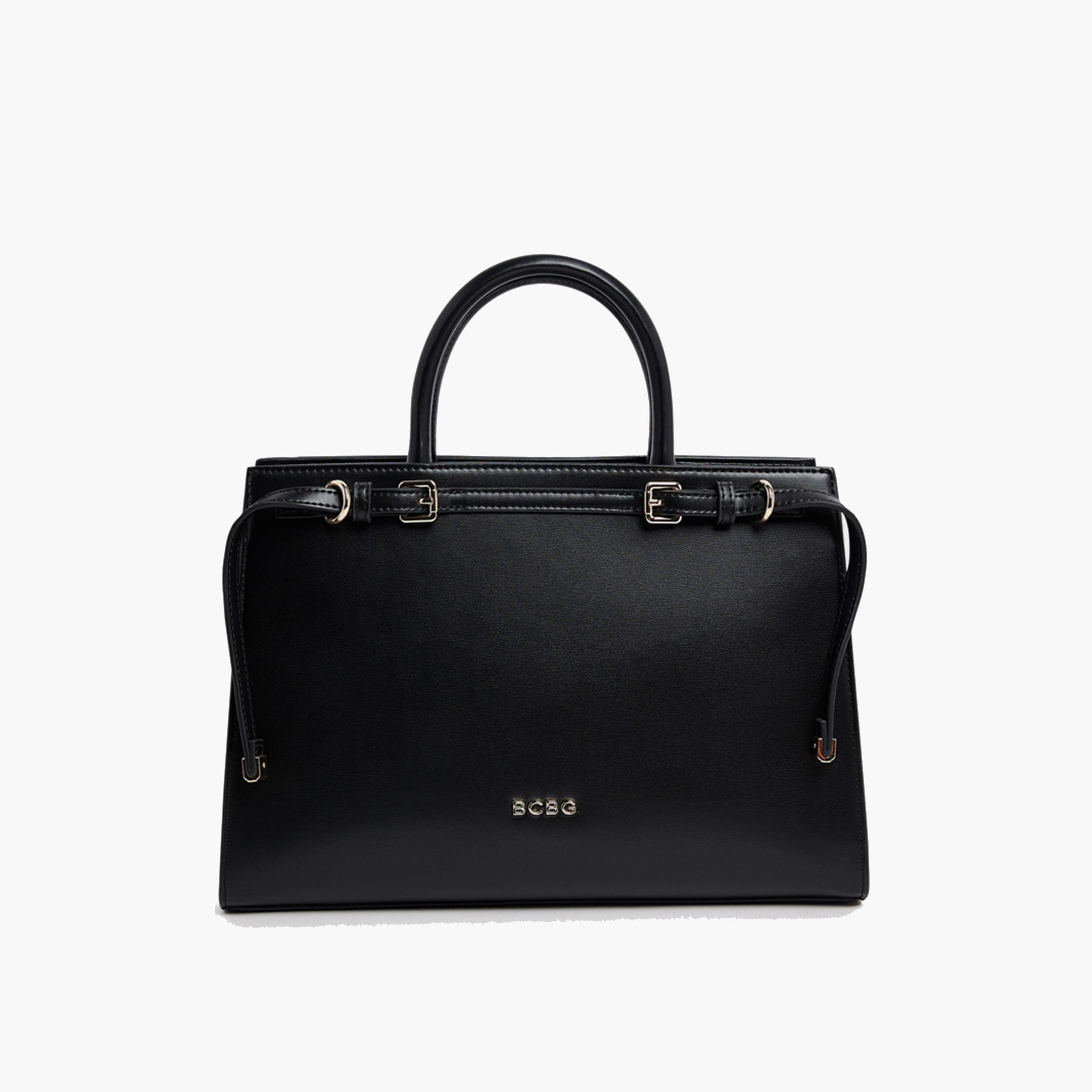 BCBG Double-Handle Satchel Bag with Zipper and Detachable Strap | 32 x 21 x 12 cm-women-bagsandwallets-handbags-image-6