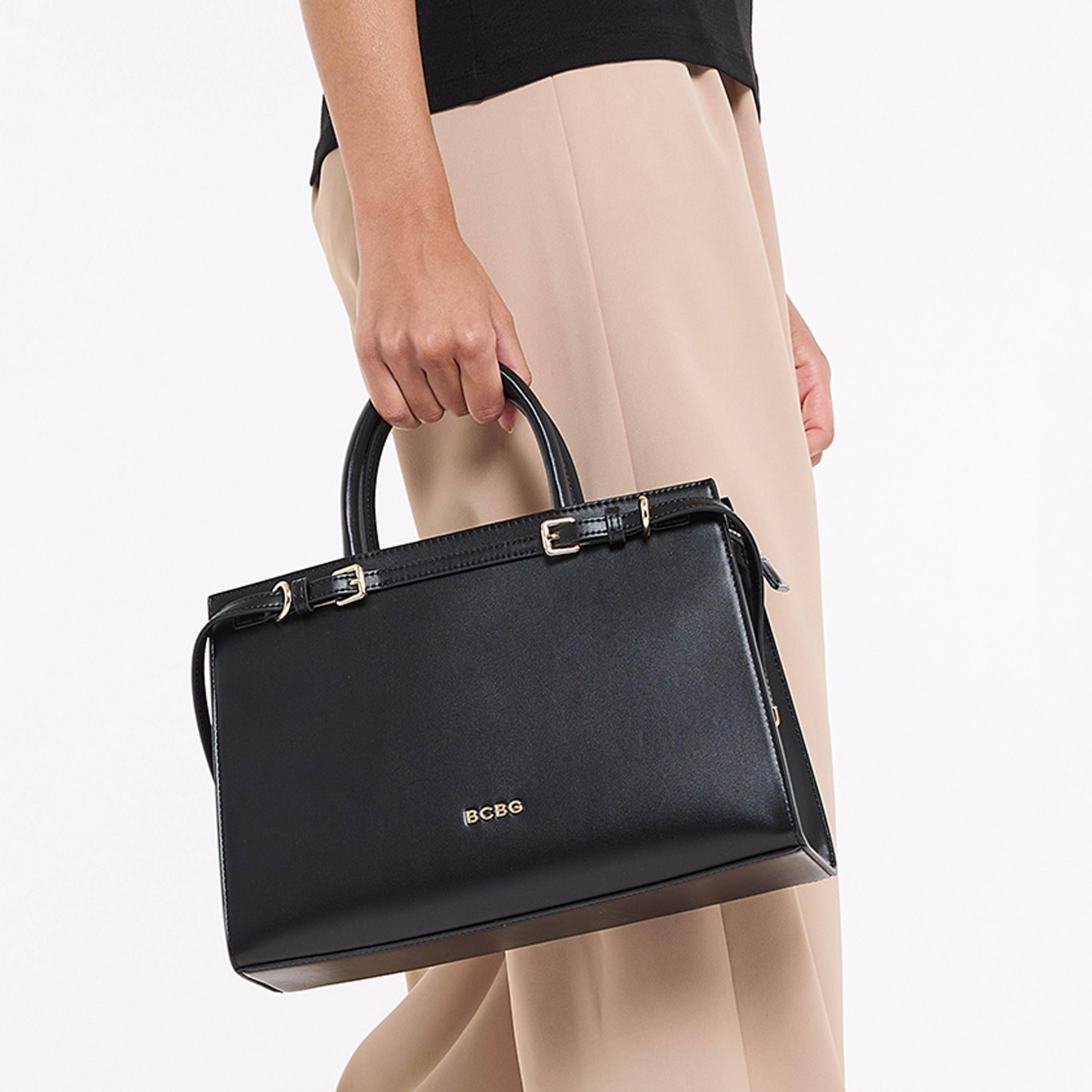 BCBG Double-Handle Satchel Bag with Zipper and Detachable Strap | 32 x 21 x 12 cm-women-bagsandwallets-handbags-image-7