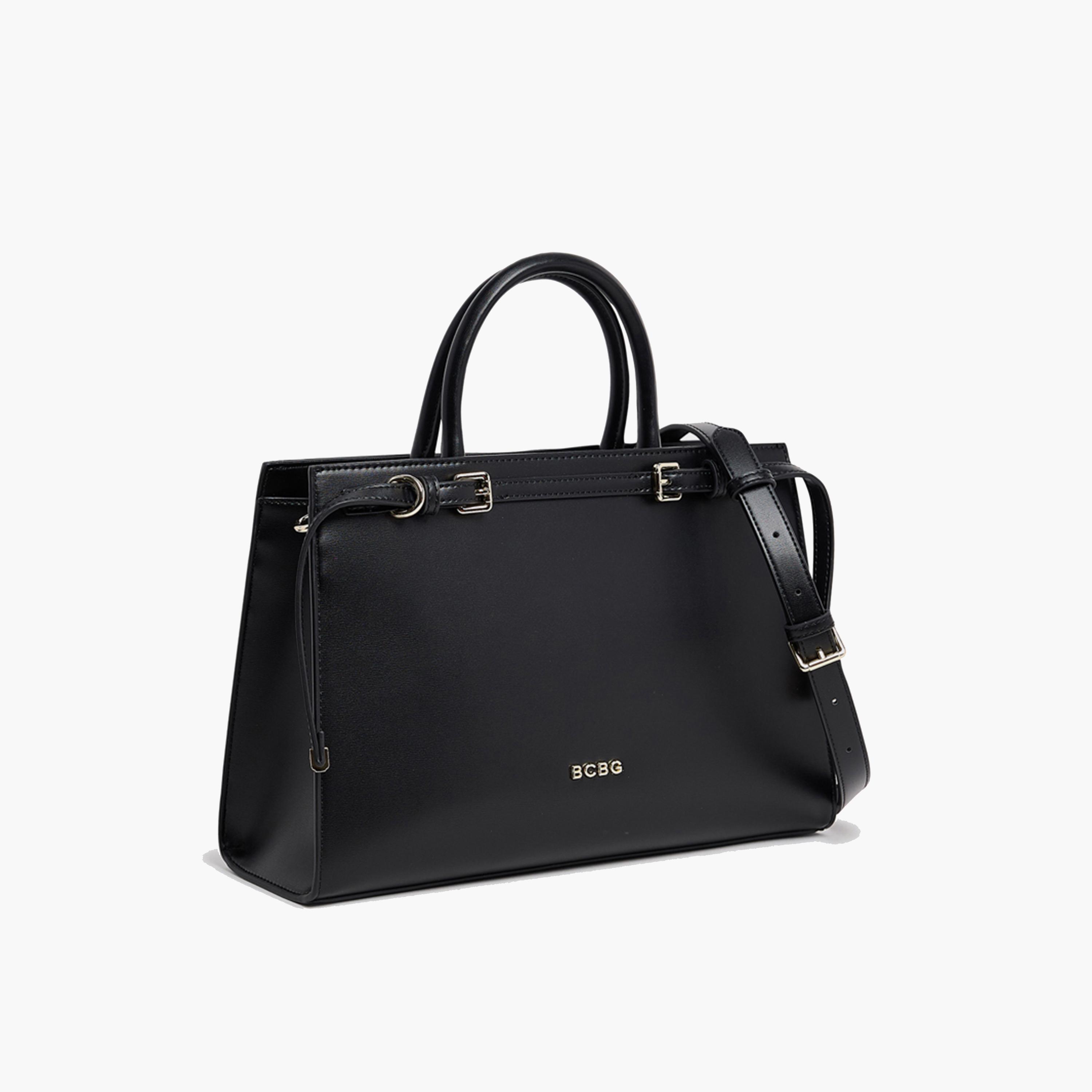 BCBG Double-Handle Satchel Bag with Zipper and Detachable Strap | 32 x 21 x 12 cm-women-bagsandwallets-handbags-image-9