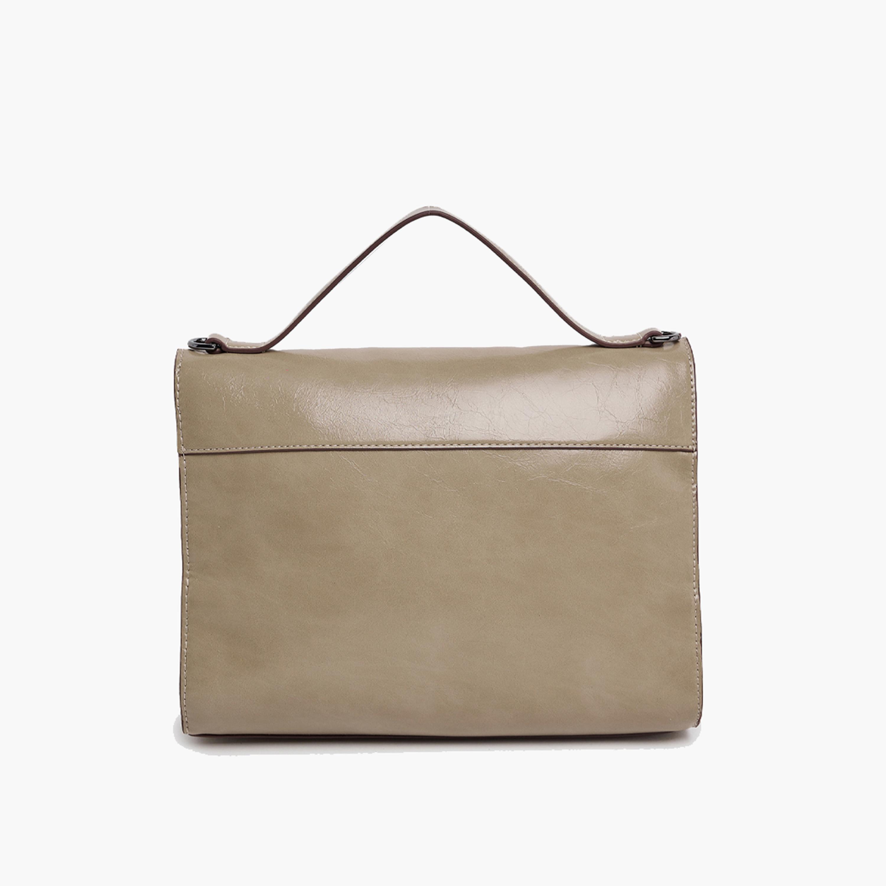 BCBG Top-Handle Satchel Bag with Zipper and Detachable Strap | 28.3 x 21 x 12.3 cm-women-bagsandwallets-handbags-image-3