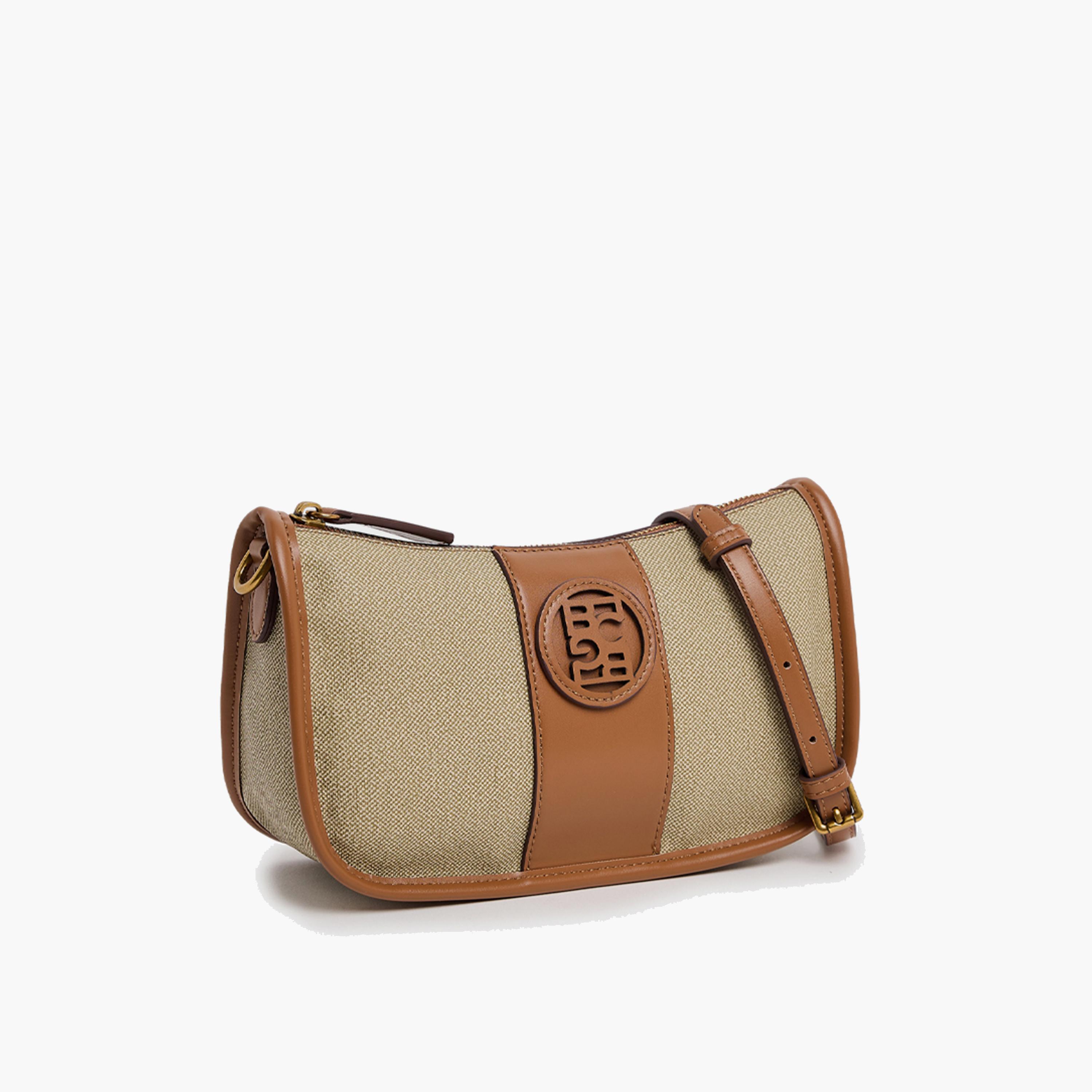 BCBG Textured Shoulder Bag with Zipper and Detachable Strap | 24 x 14 x 8 cm-women-bagsandwallets-handbags-image-4