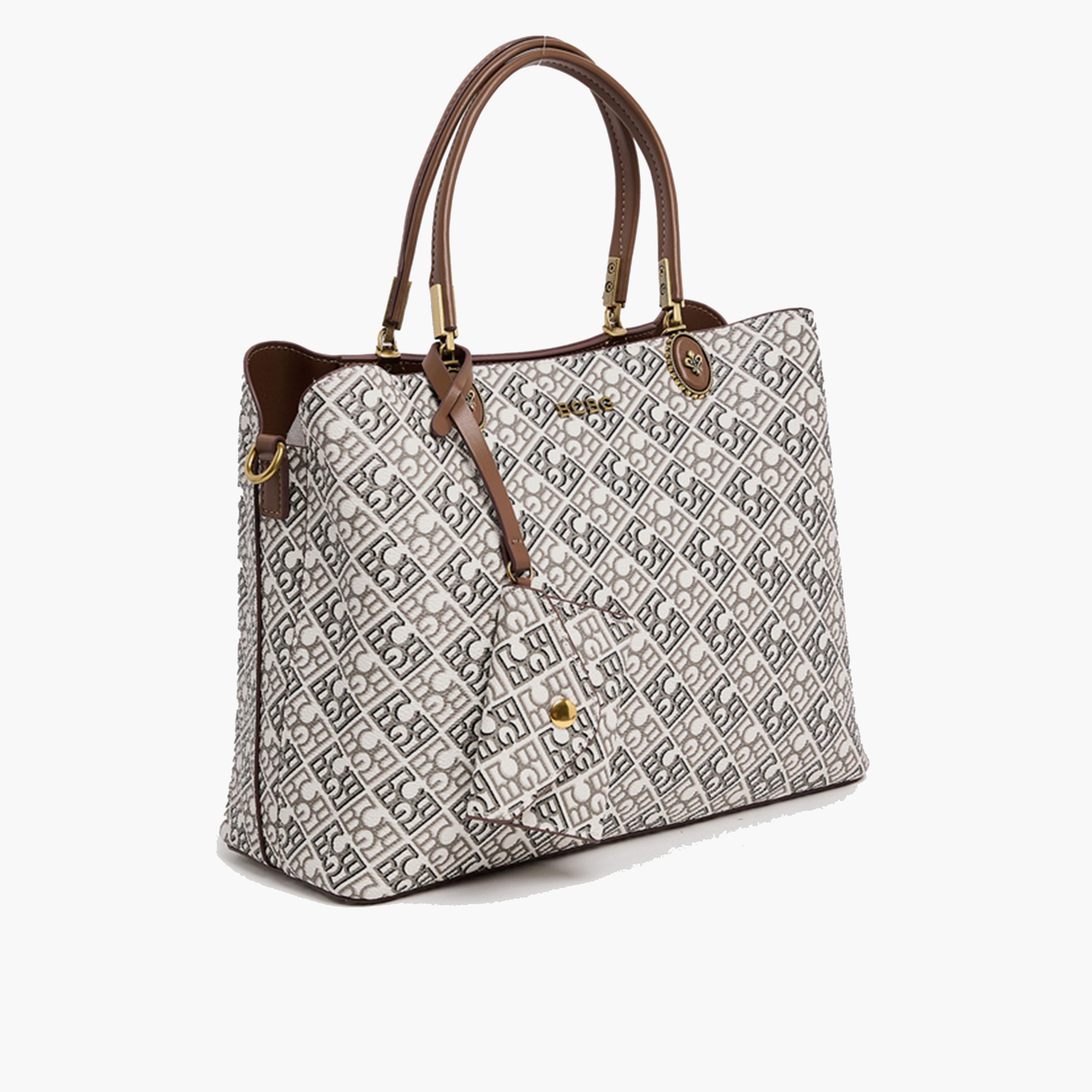 BCBG Monogram Double-Handle Shoulder Bag with Zipper | 30 x 23 x 12 cm-women-bagsandwallets-handbags-image-4