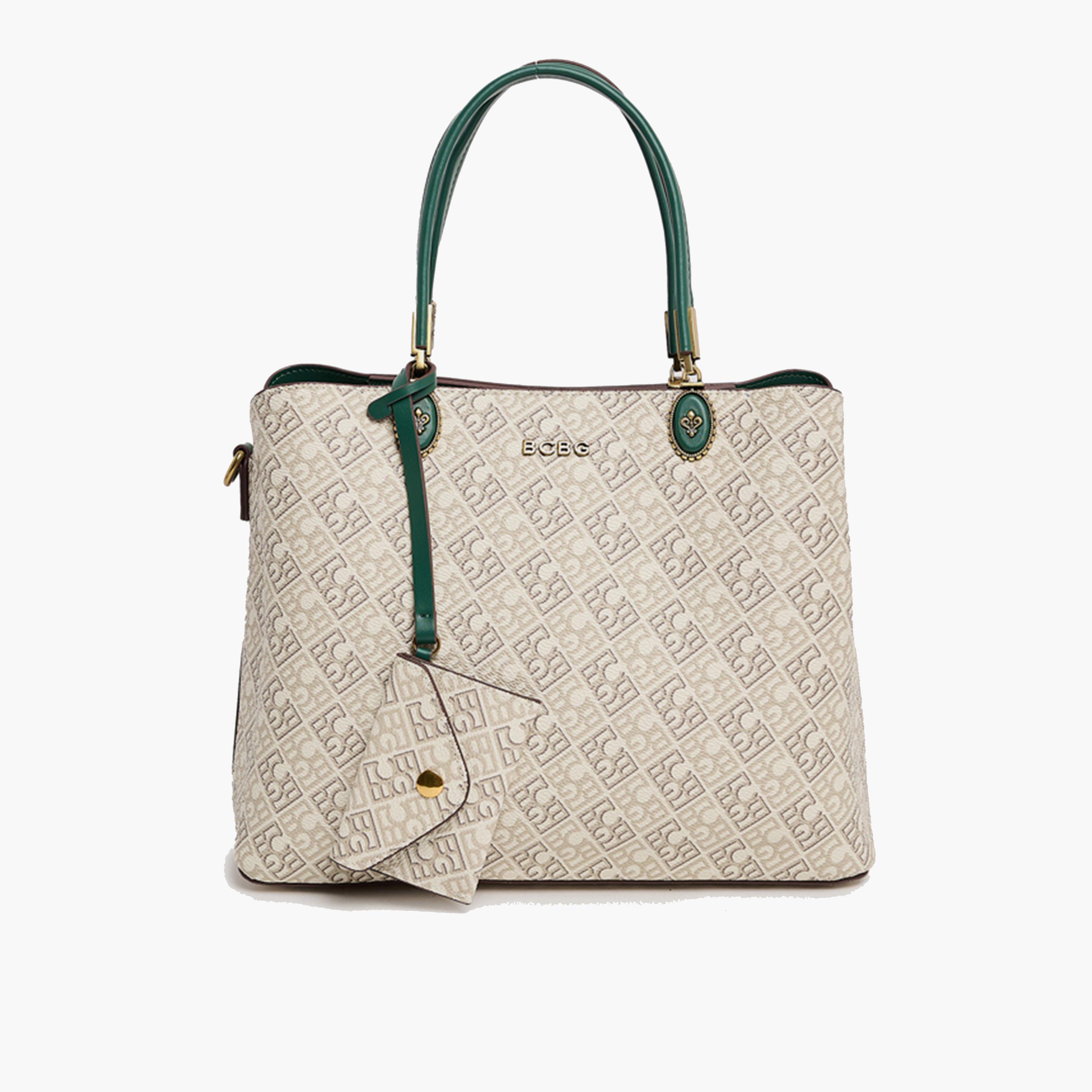 BCBG Monogram Double-Handle Shoulder Bag with Zipper | 30 x 23 x 12 cm-women-bagsandwallets-handbags-image-6