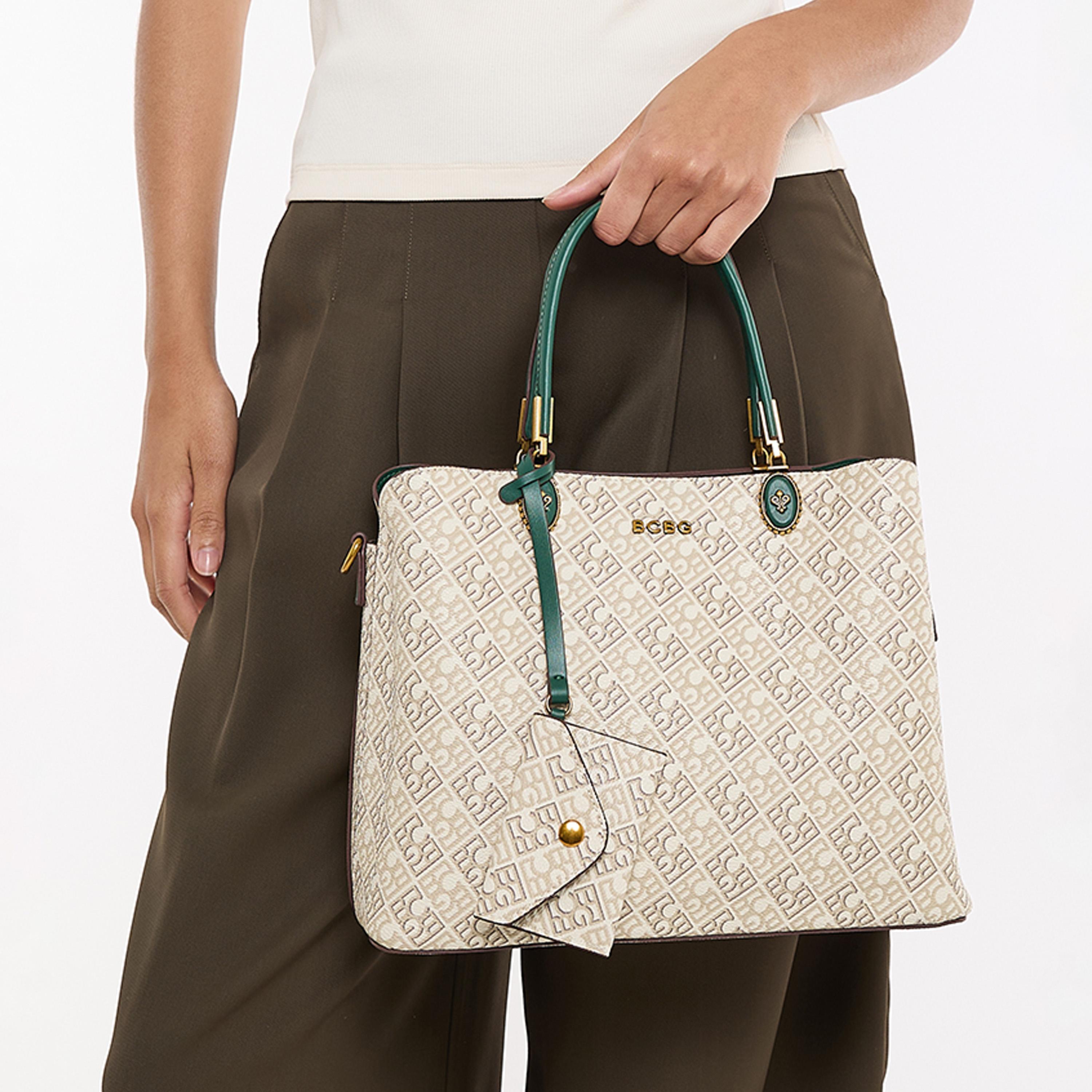 BCBG Monogram Double-Handle Shoulder Bag with Zipper | 30 x 23 x 12 cm-women-bagsandwallets-handbags-image-7