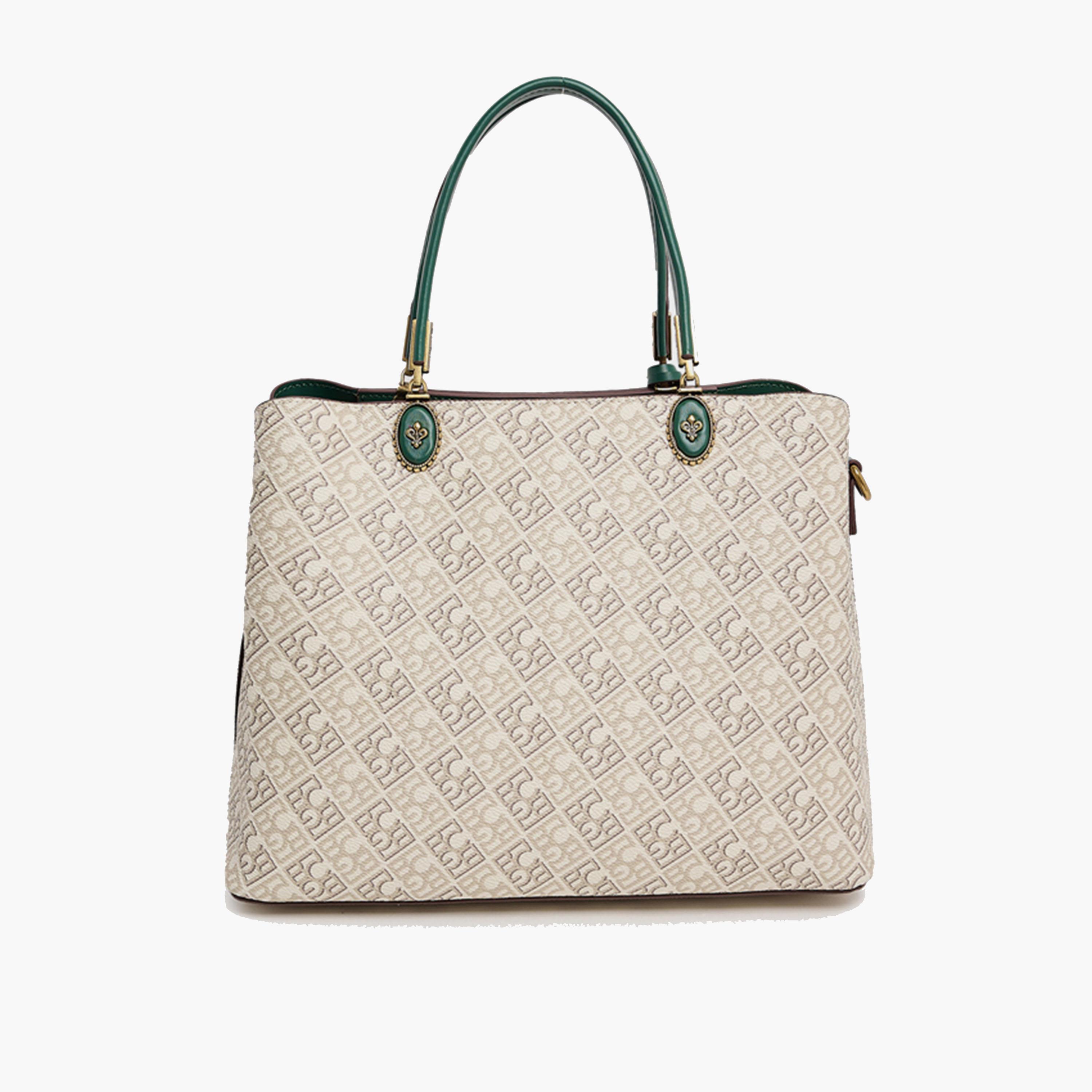 BCBG Monogram Double-Handle Shoulder Bag with Zipper | 30 x 23 x 12 cm-women-bagsandwallets-handbags-image-8