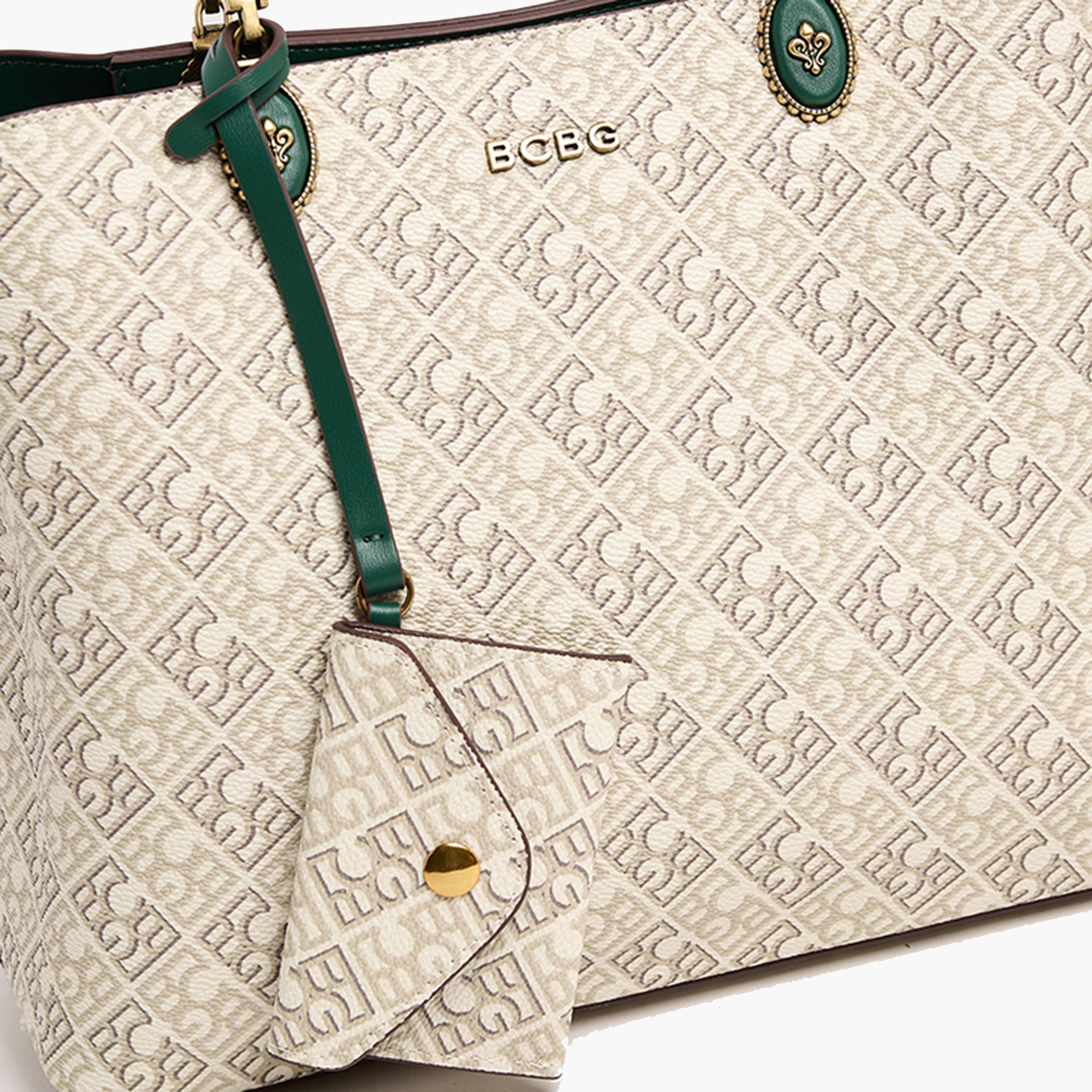 BCBG Monogram Double-Handle Shoulder Bag with Zipper | 30 x 23 x 12 cm-women-bagsandwallets-handbags-image-10