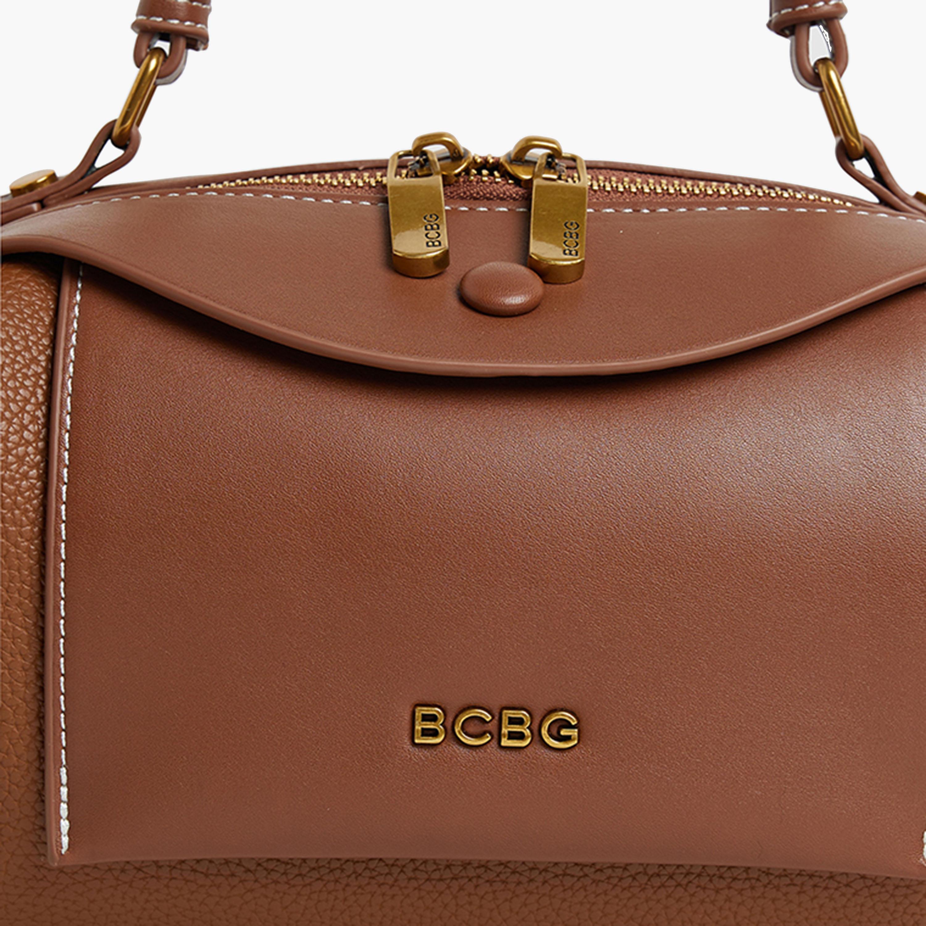 بي سي بي جي- شنطة كتف منقوشة بمقبض علوي منقوشة بسحاب إغلاق وحزام قابل للفصل-women-bagsandwallets-handbags-image-4