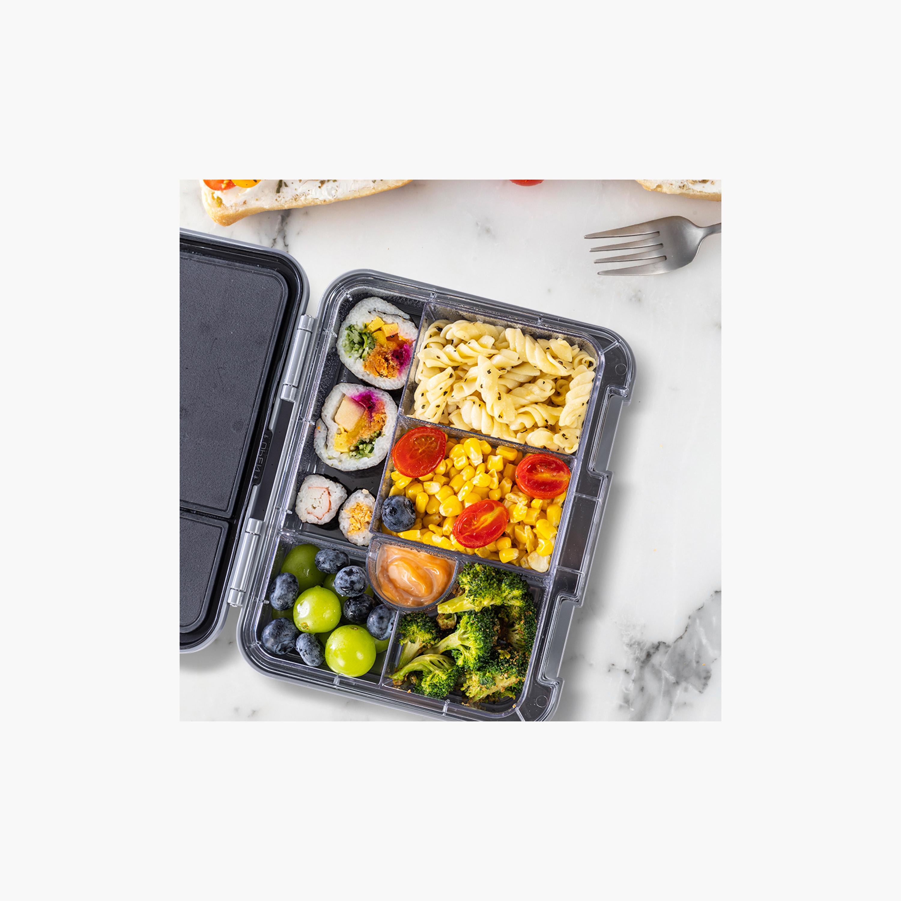 Eazy Kids 6 & 4 Convertible Bento Lunch Box & Bag Set with Sticker - Car Racing - Blue-school-lunchessentials-lunchboxes-image-8