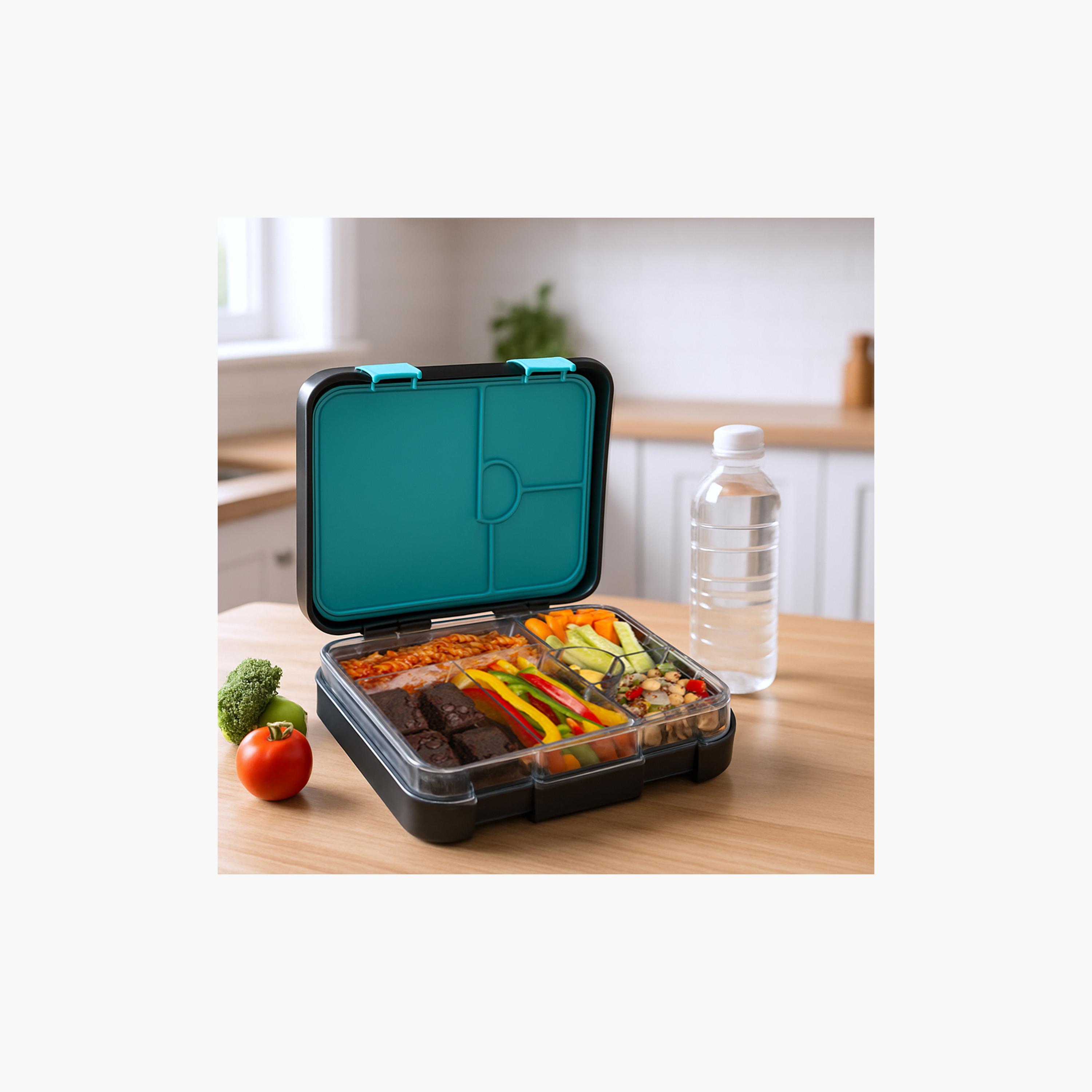 Eazy Kids 6 & 4 Convertible Bento Lunch Box & Bag Set with Sticker - Gamer - Black-school-lunchessentials-sets-image-7
