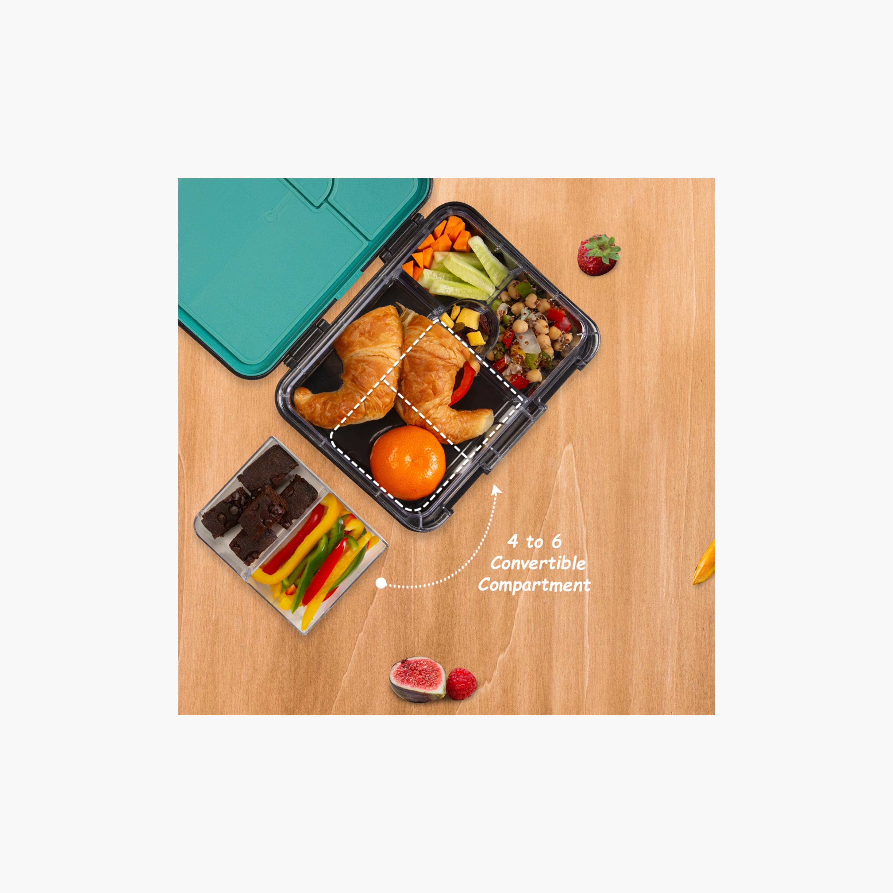 Eazy Kids 6 & 4 Convertible Bento Lunch Box & Bag Set with Sticker - Gamer - Black-school-lunchessentials-sets-image-8