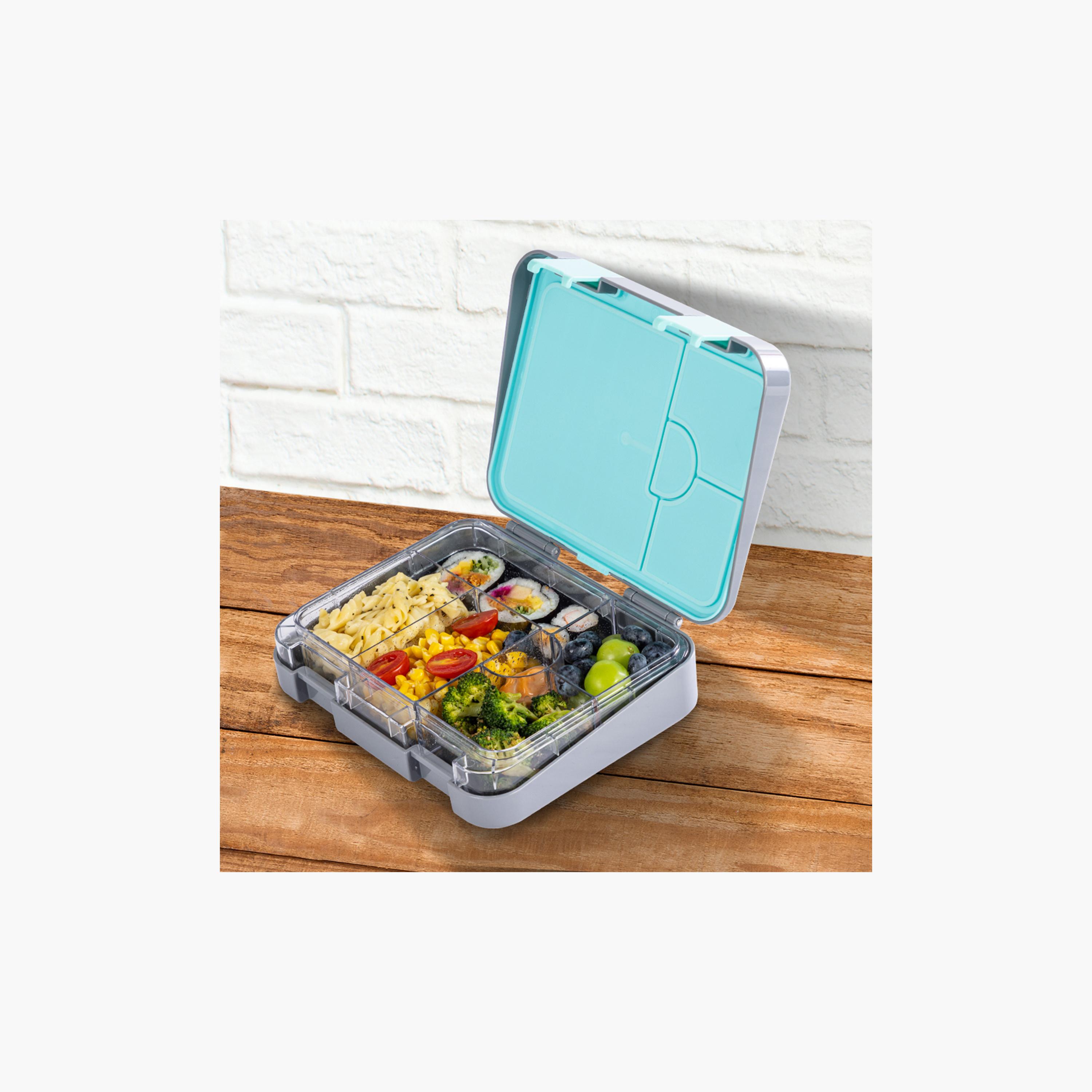 Eazy Kids 6 & 4 Convertible Bento Lunch Box & Bag Set with Sticker - T-Rex - Grey-school-lunchessentials-lunchboxes-image-7