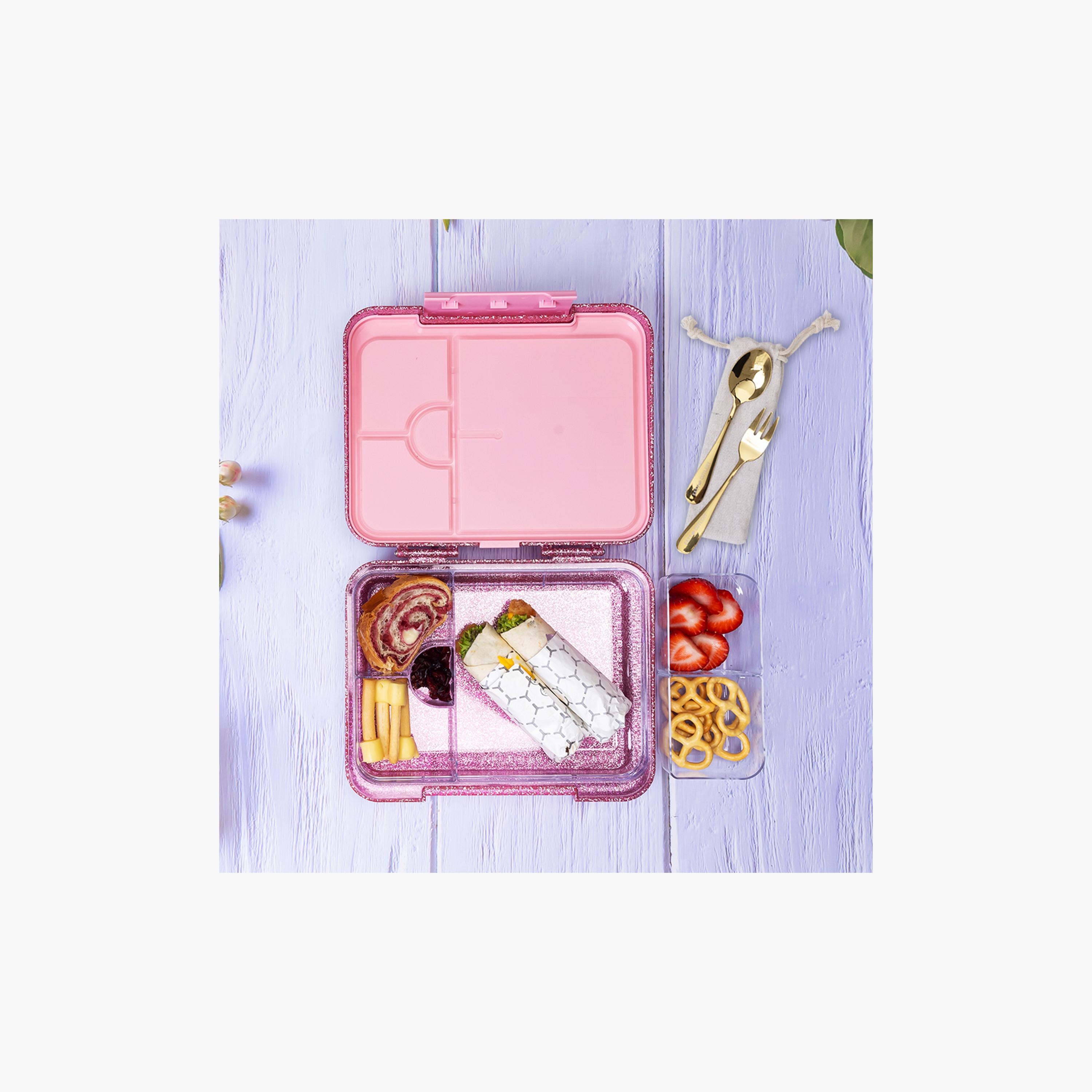 Eazy Kids 6 & 4 Convertible Bento Lunch Box with Bag Set - Glitter-school-lunchessentials-sets-image-7
