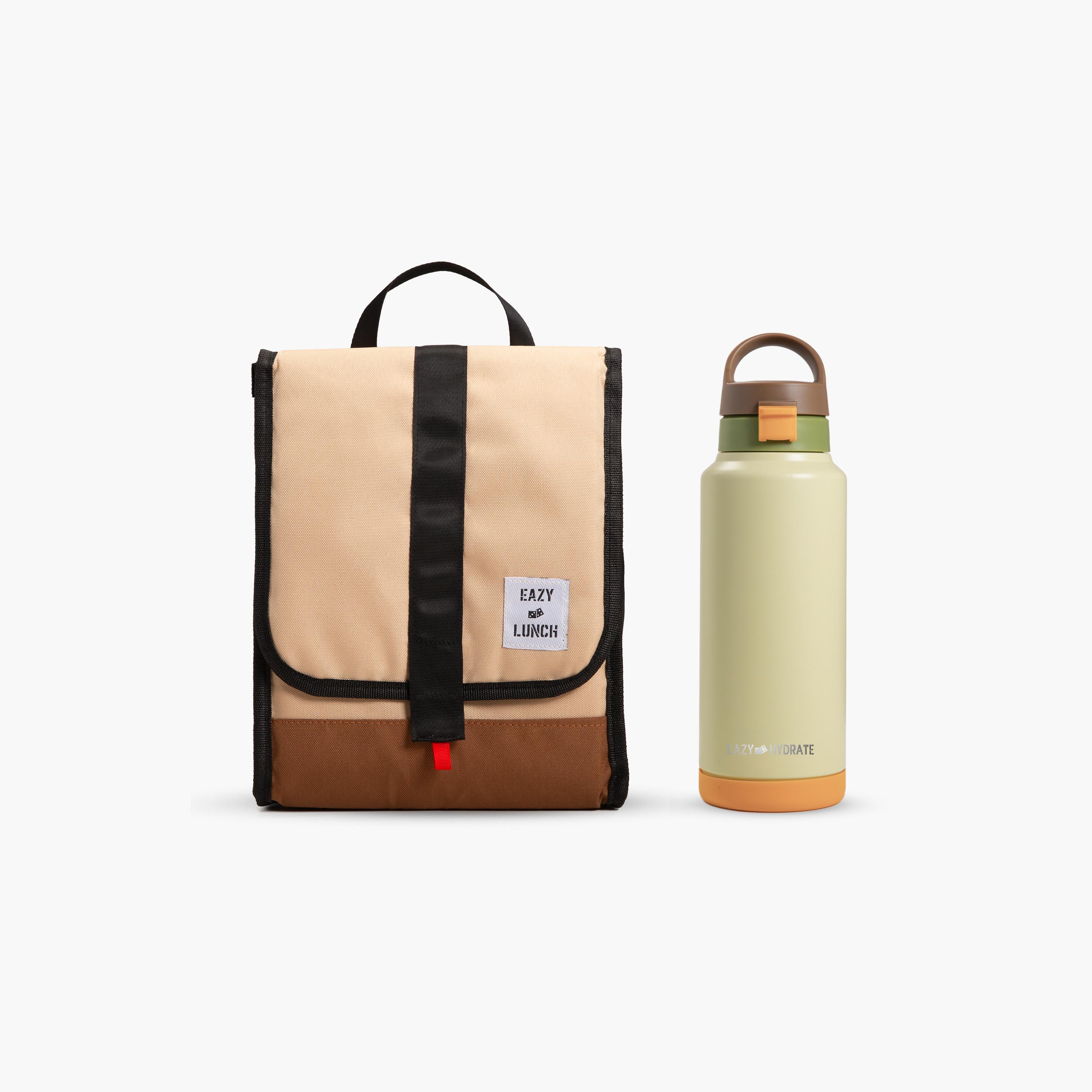 Eazy Kids Vacuum Insulated Water Bottle with Lunch Bag - Refresh - 950 ml - Green-school-waterbottles-image-1