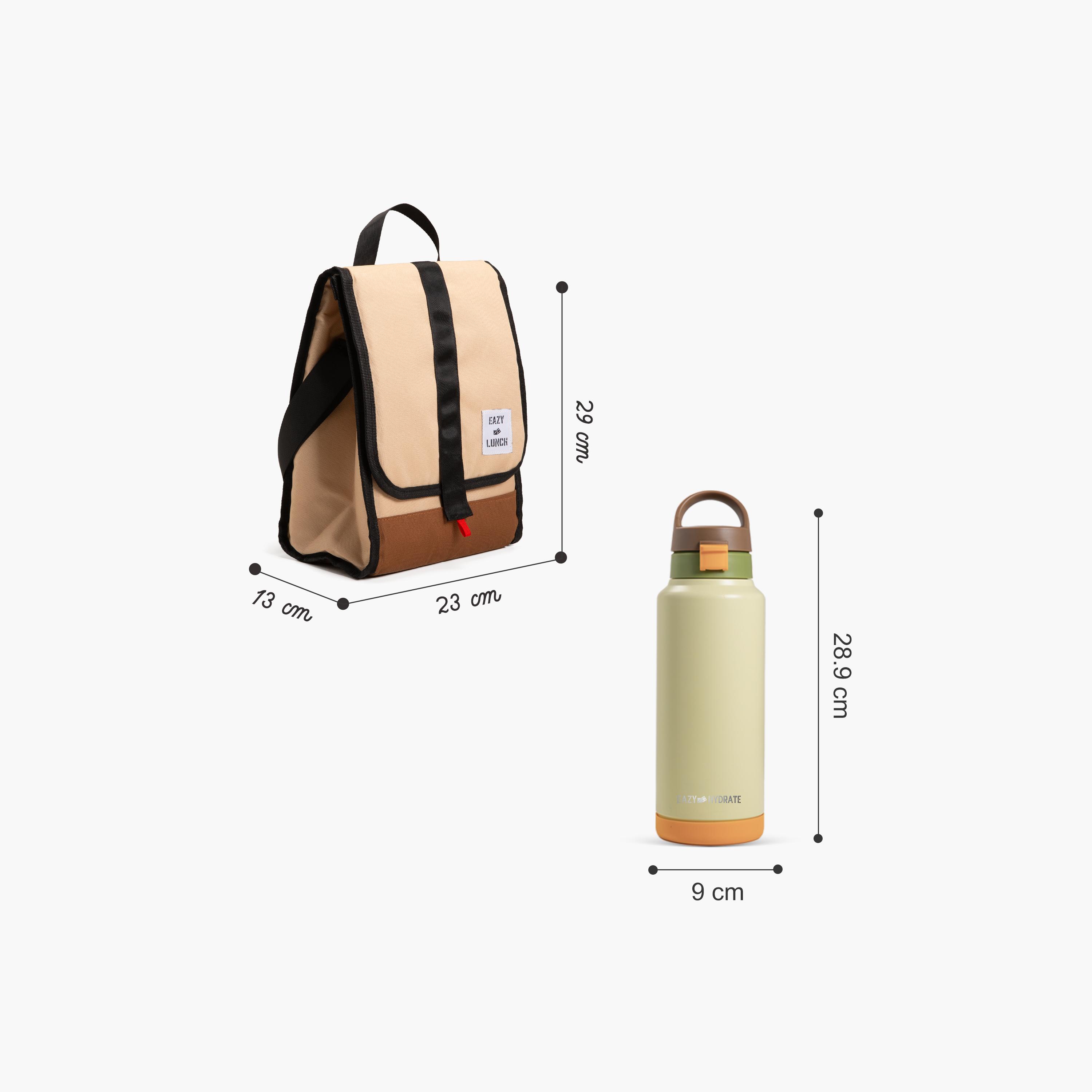Eazy Kids Vacuum Insulated Water Bottle with Lunch Bag - Refresh - 950 ml - Green-school-waterbottles-image-9