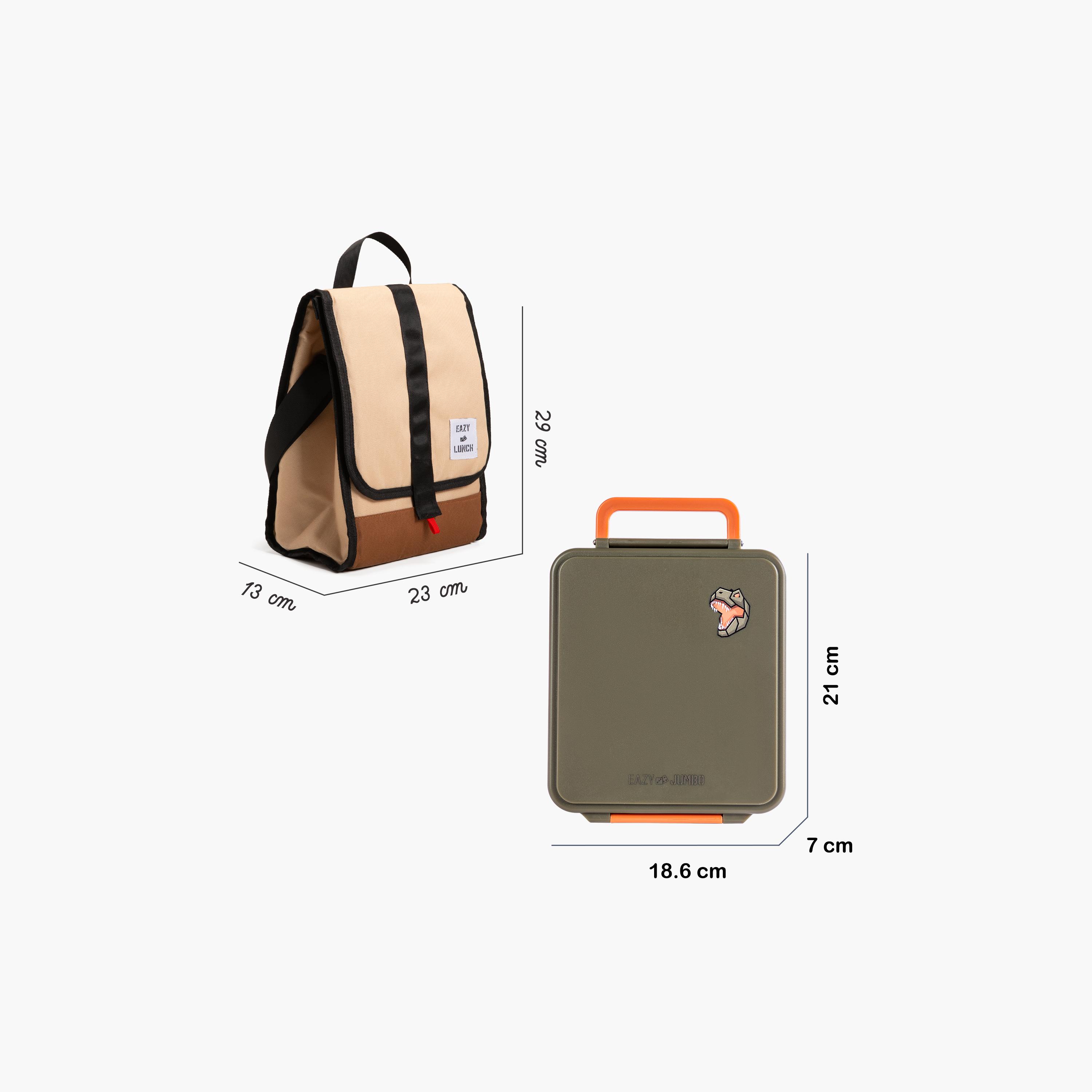 صندوق غداء جامبو بينتو مع حقيبة، ترمس، ووعاء صلصة من إيزي كيدز - أخضر-school-lunchessentials-sets-image-2