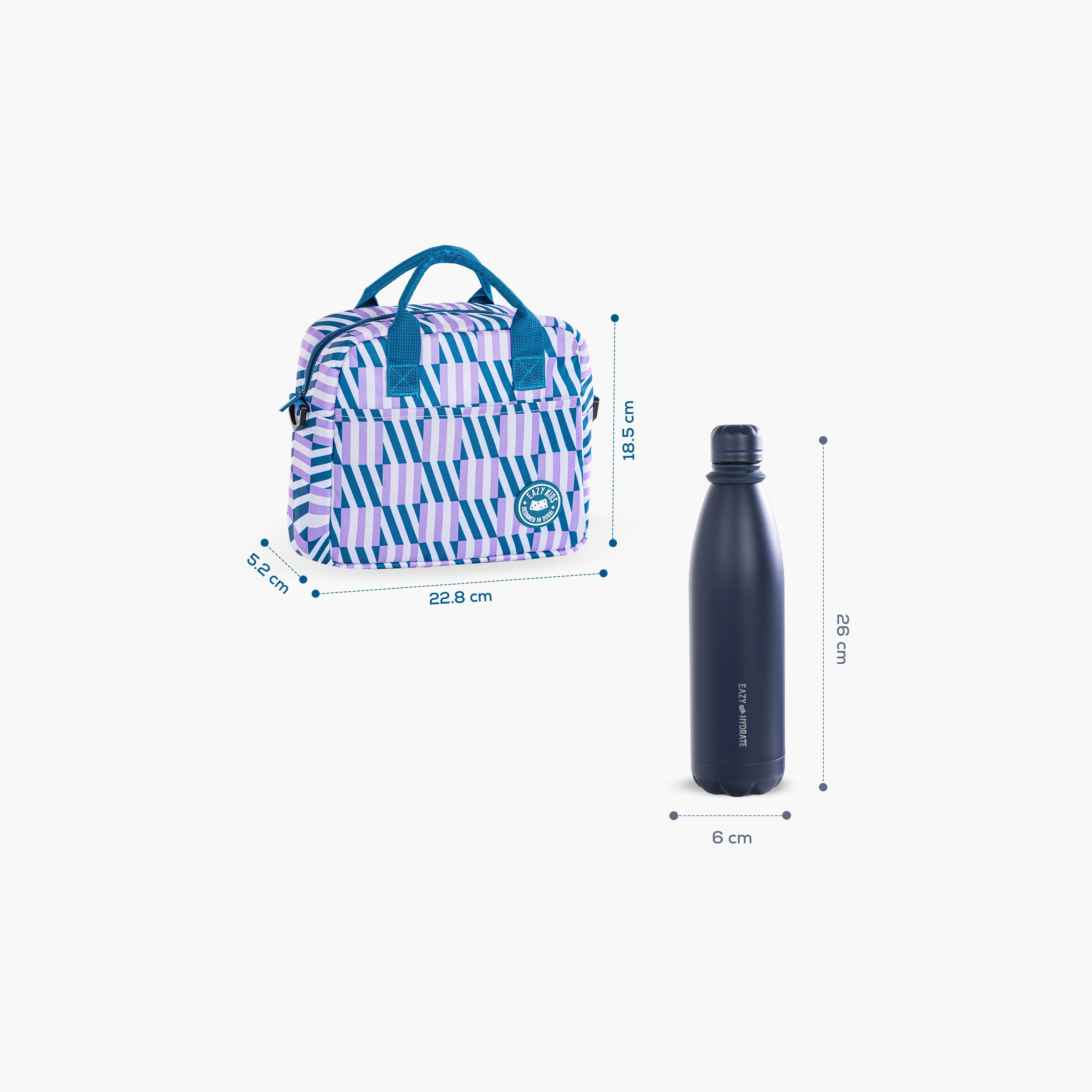 Eazy Kids Steel Water Bottle with Lunch Bag & Detachable Strap - 1 Litre-school-waterbottles-image-9