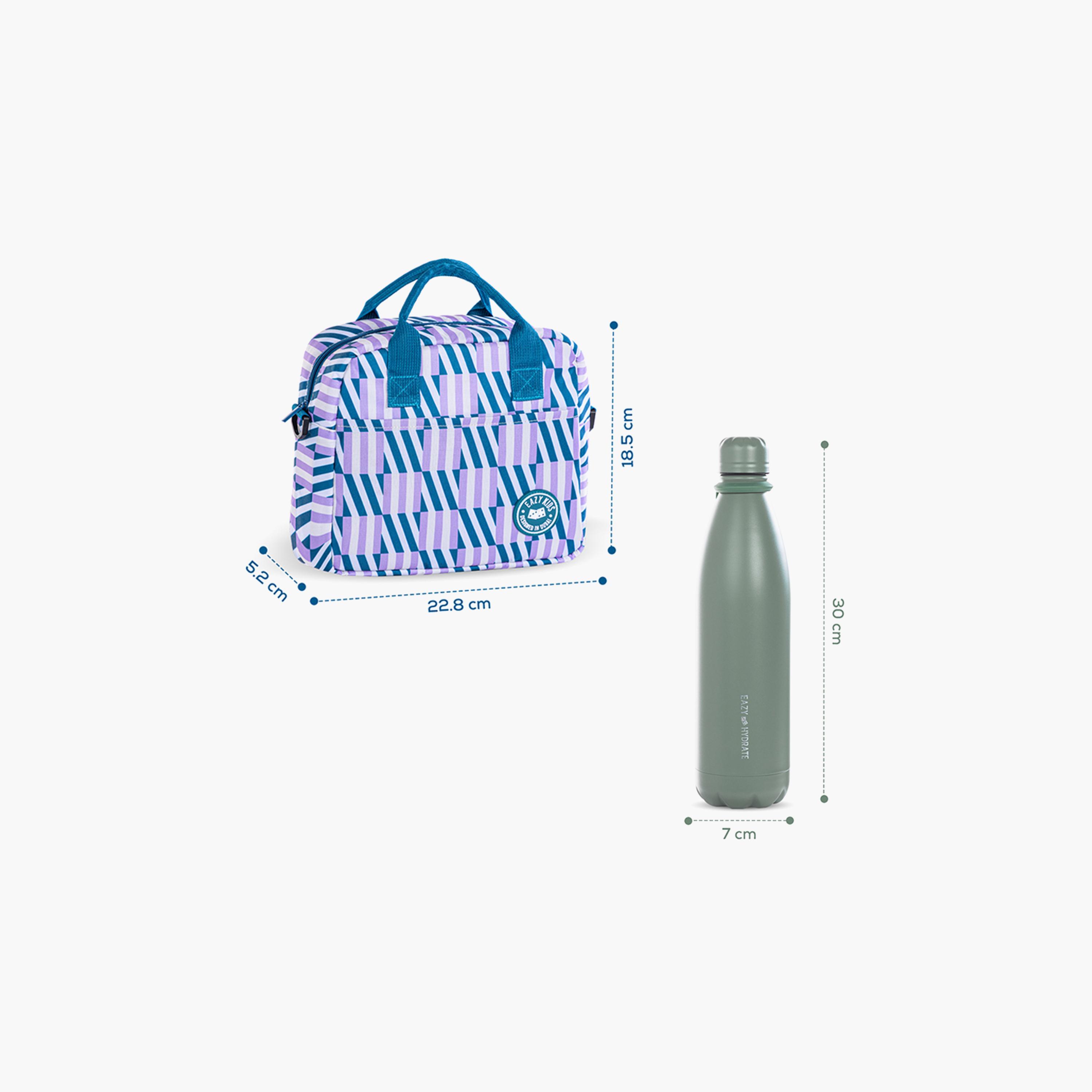 Eazy Kids Steel Water Bottle with Lunch Bag & Detachable Strap - 1 Litre-school-waterbottles-image-9
