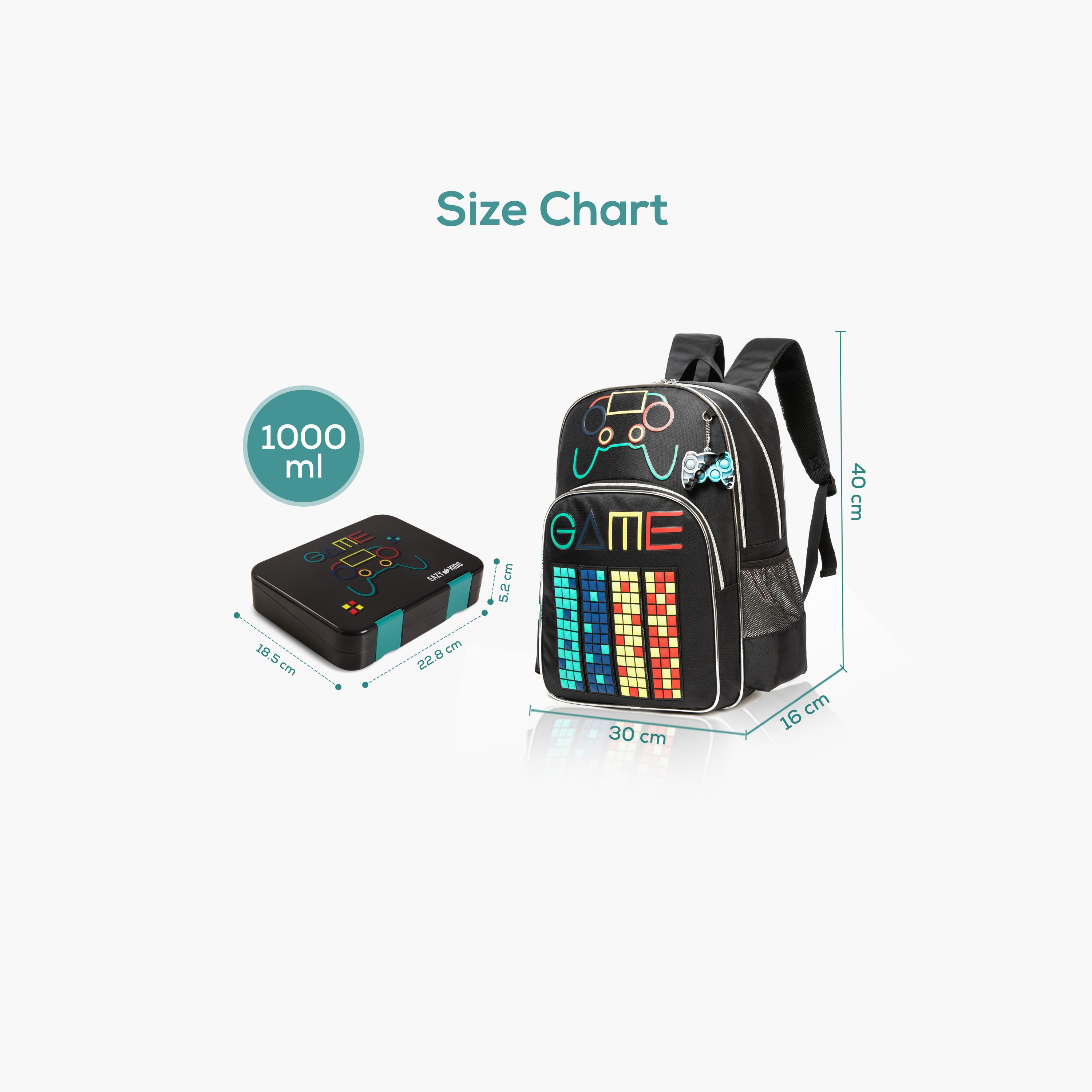 Eazy Kids 7-Piece School Bag Set - 17 Inch - Gen Z Gamer - Black-school-bagsandbackpacks-sets-image-3