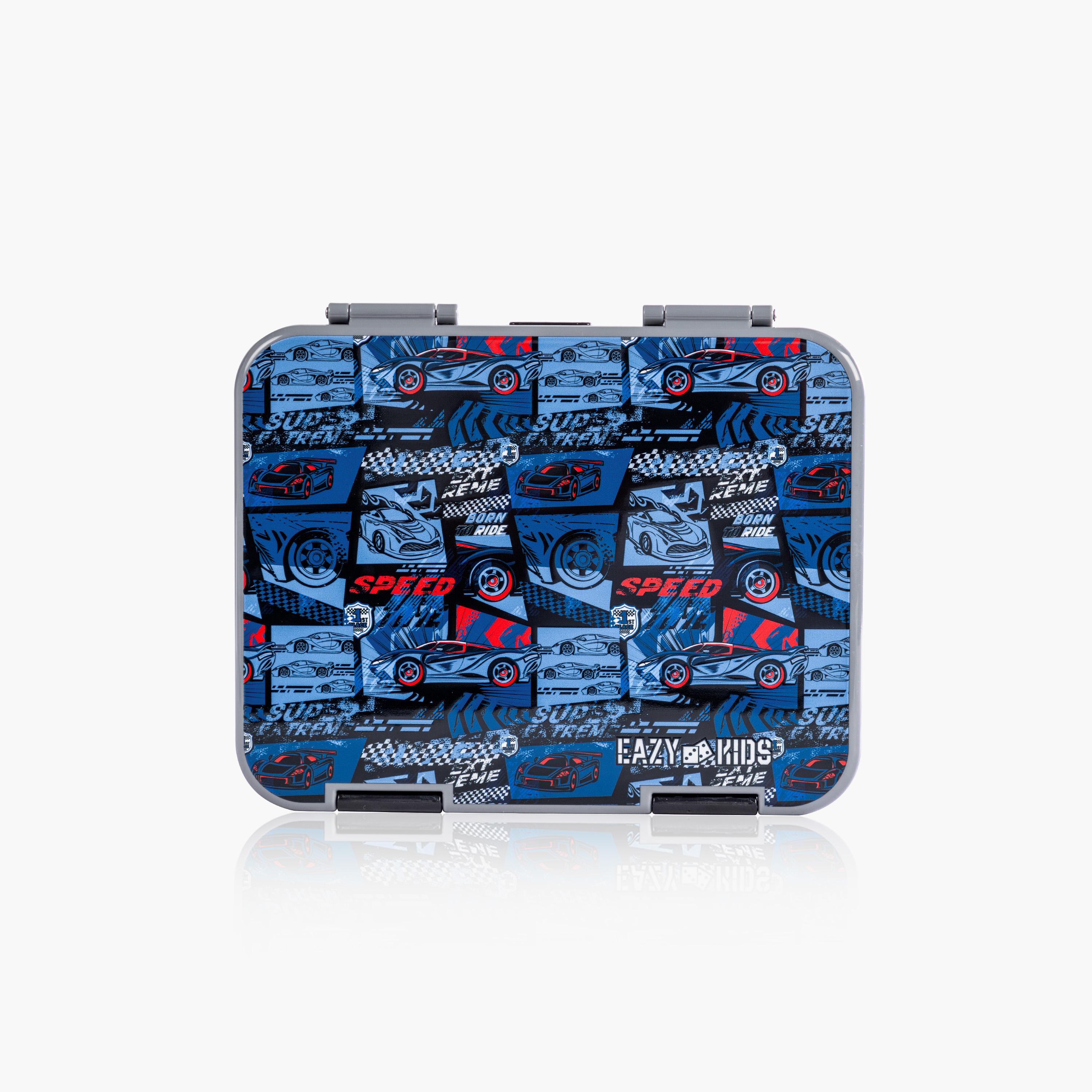 Eazy Kids 5-Piece Backpack Set - 18 Inch - Car Racing - Blue-school-bagsandbackpacks-sets-image-7