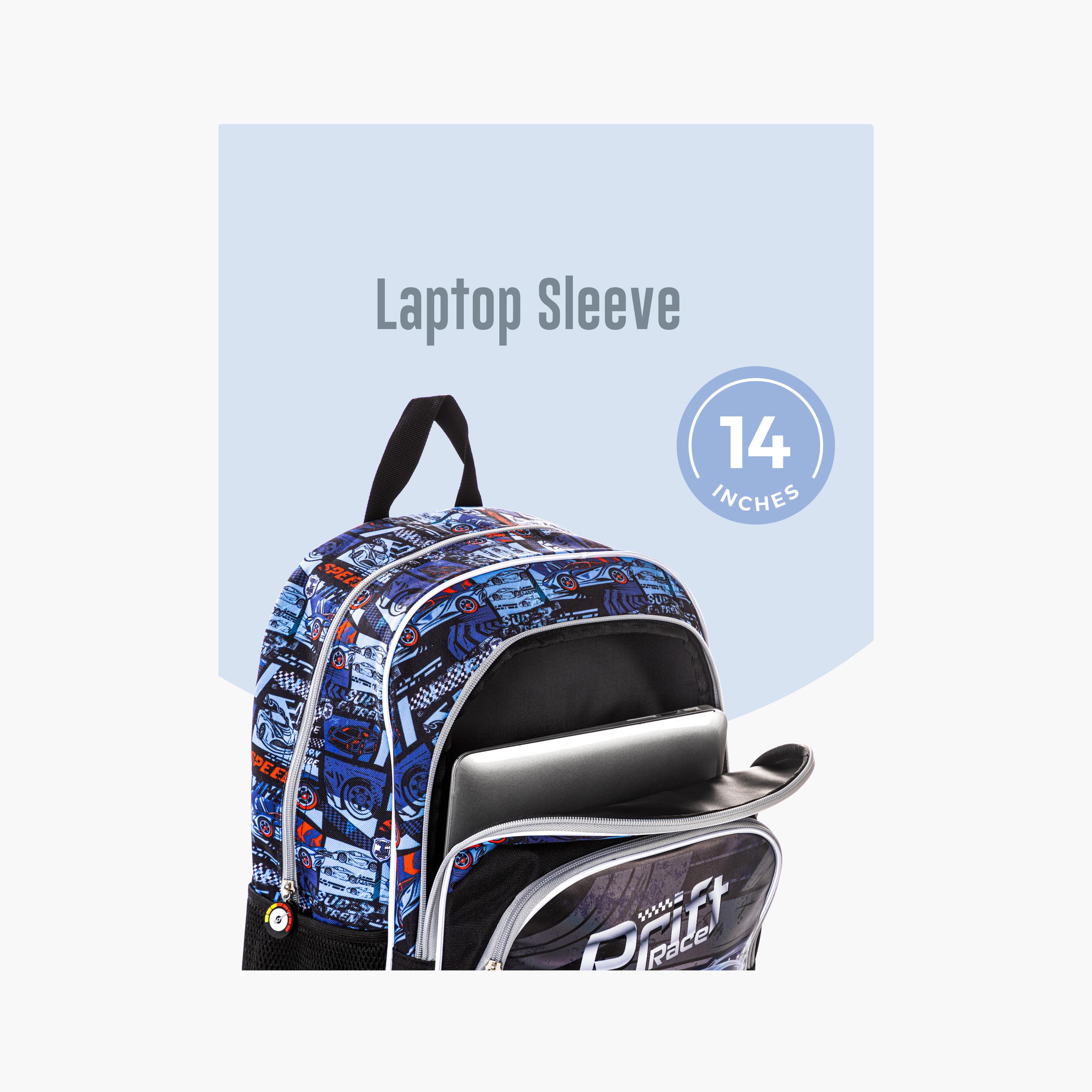 Eazy Kids 5-Piece Backpack Set - 18 Inch - Car Racing - Blue-school-bagsandbackpacks-sets-image-9