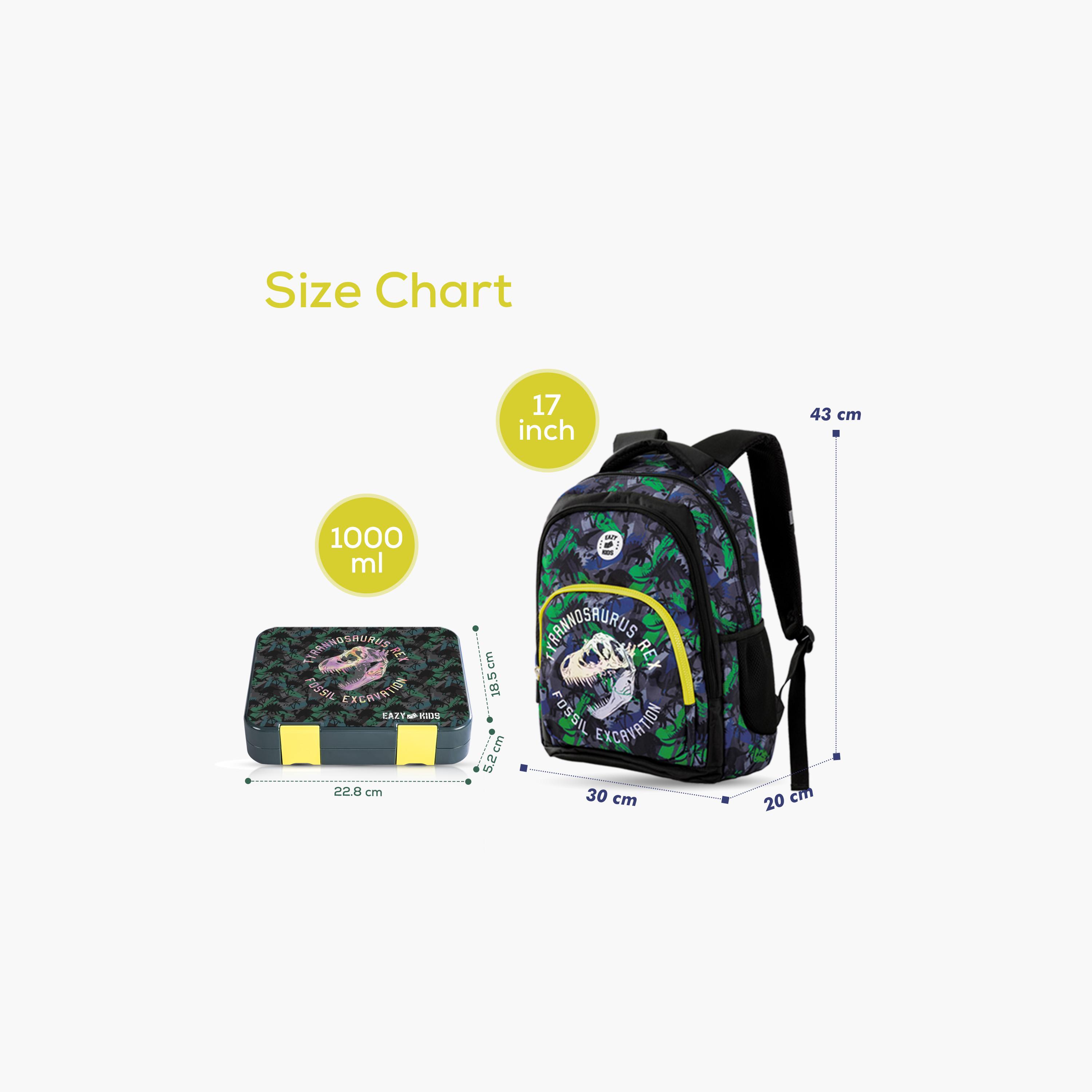 Eazy Kids 5-Piece Backpack Set - 17 Inch - T-Rex - Multicolour-school-bagsandbackpacks-sets-image-3