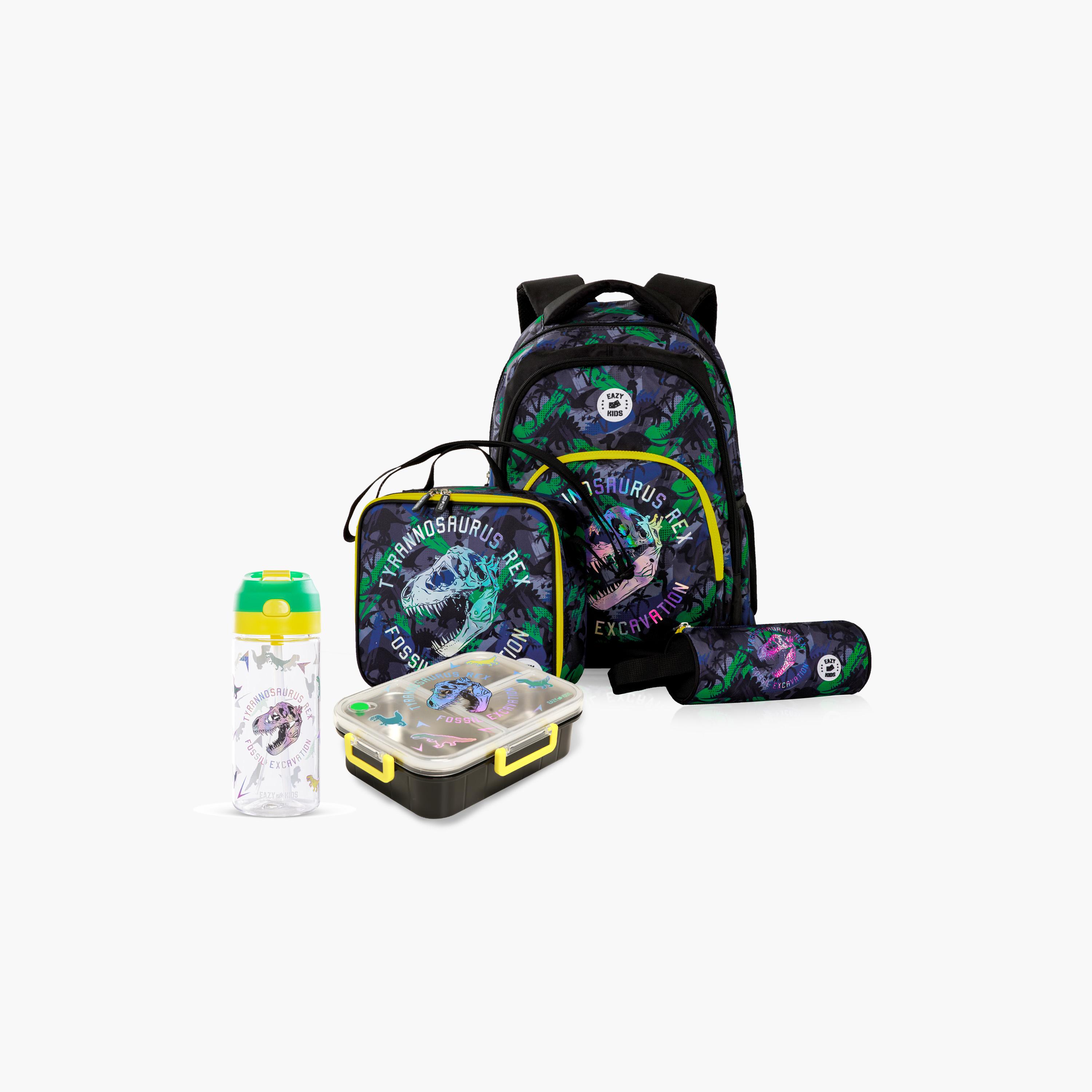 Eazy Kids 5-Piece Backpack Set - 17 Inch - T-Rex - Multicolour-school-bagsandbackpacks-sets-image-1