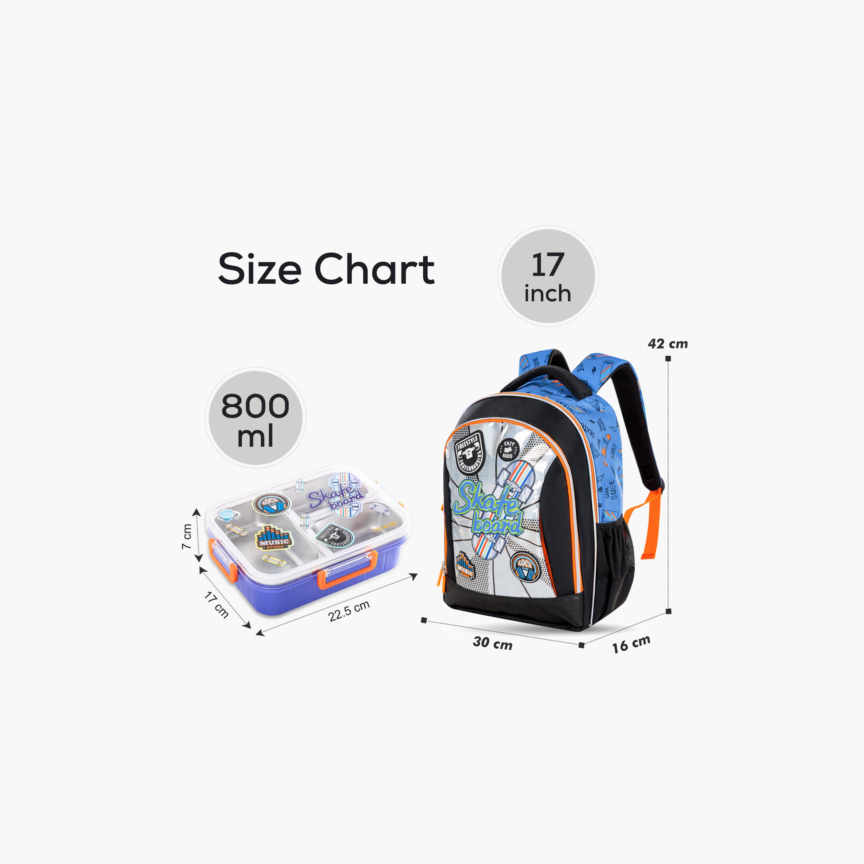 Eazy Kids 5-Piece Backpack Set - 17 Inch - Skate Board - Multicolour-school-bagsandbackpacks-sets-image-2