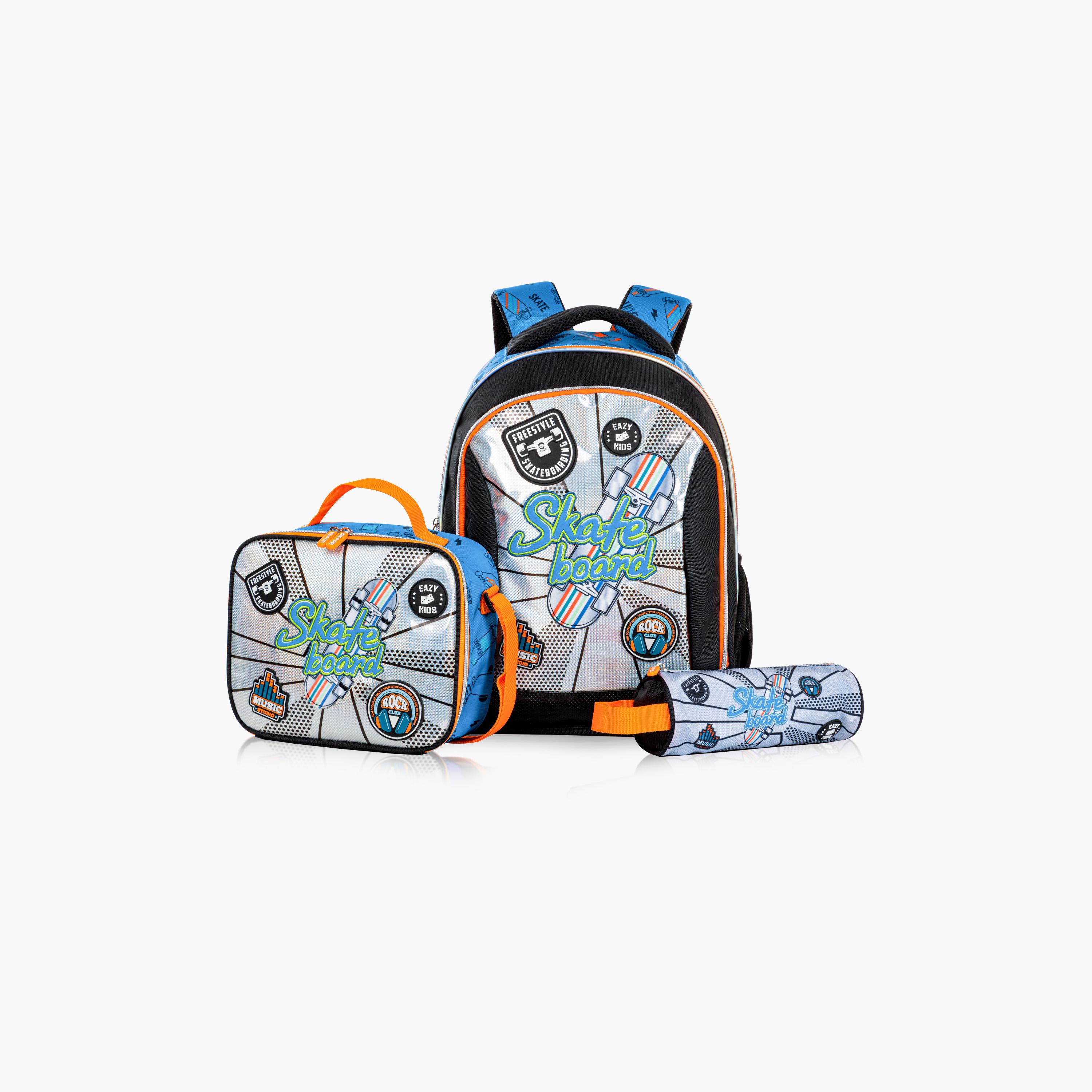 Eazy Kids 5-Piece Backpack Set - 17 Inch - Skate Board - Multicolour-school-bagsandbackpacks-sets-image-3