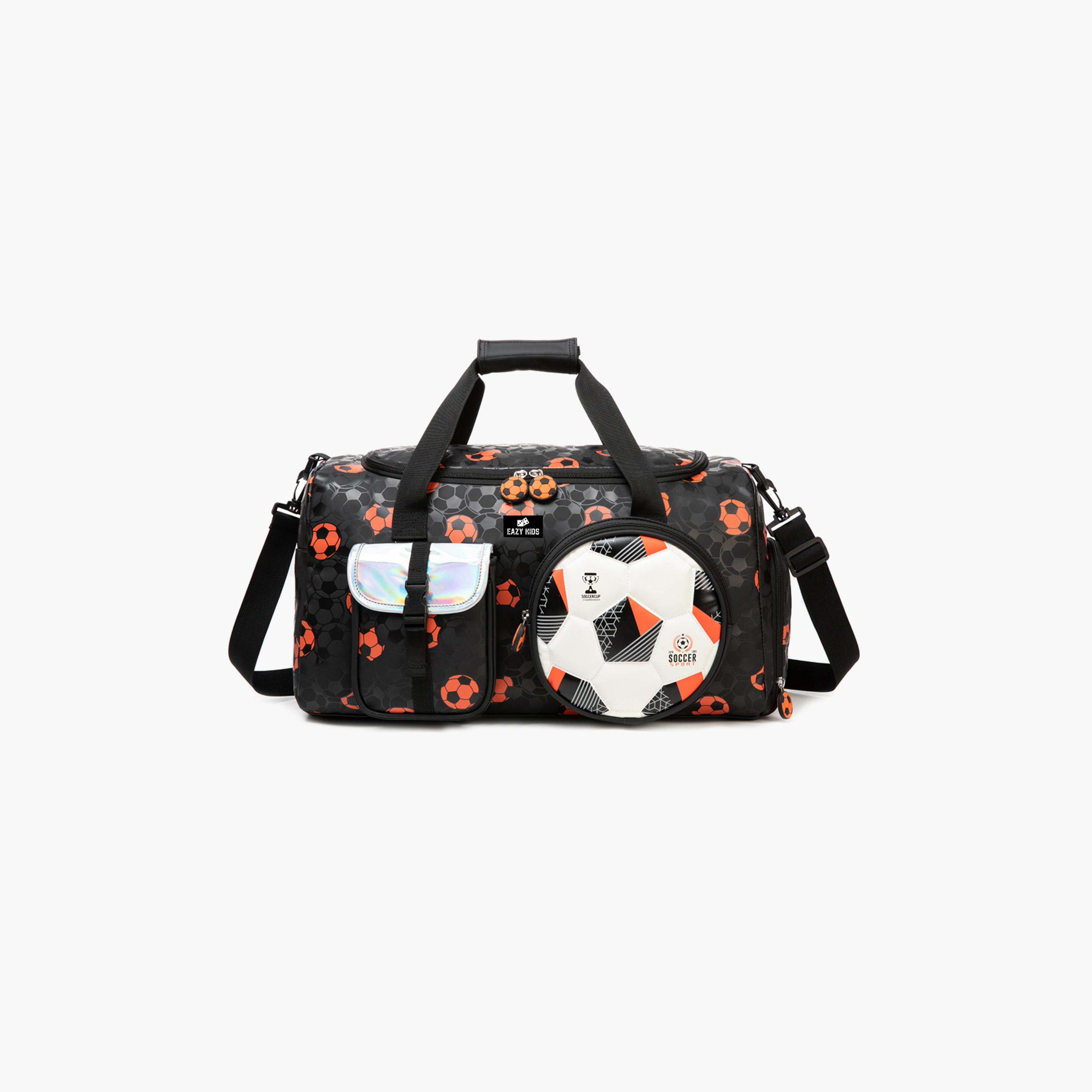 Eazy Kids 4-Piece Trolley School Backpack Set - 18 Inch - Football - Black-school-bagsandbackpacks-trolleybags-image-6