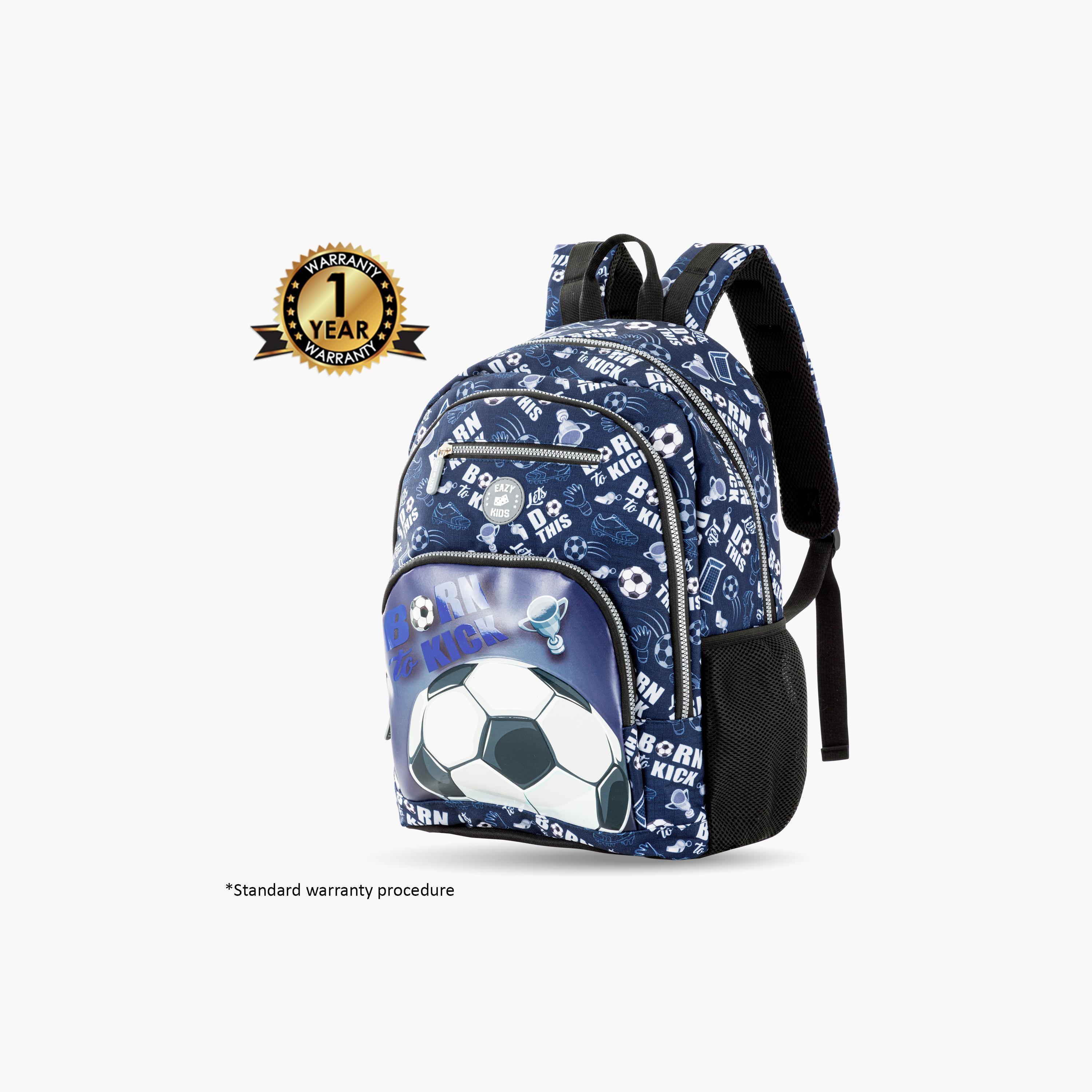 مجموعة حقيبة ظهر مدرسية 4 قطع من إيزي كيدز - 18 بوصة - كرة قدم - أزرق-school-bagsandbackpacks-sets-image-3