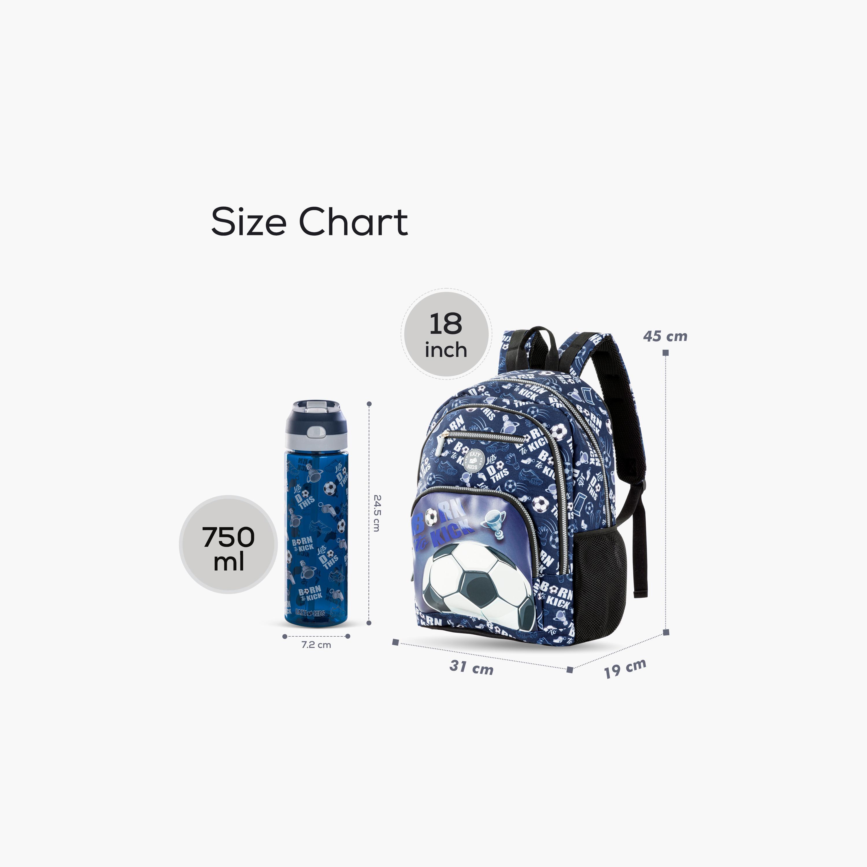 مجموعة حقيبة ظهر مدرسية 4 قطع من إيزي كيدز - 18 بوصة - كرة قدم - أزرق-school-bagsandbackpacks-sets-image-9