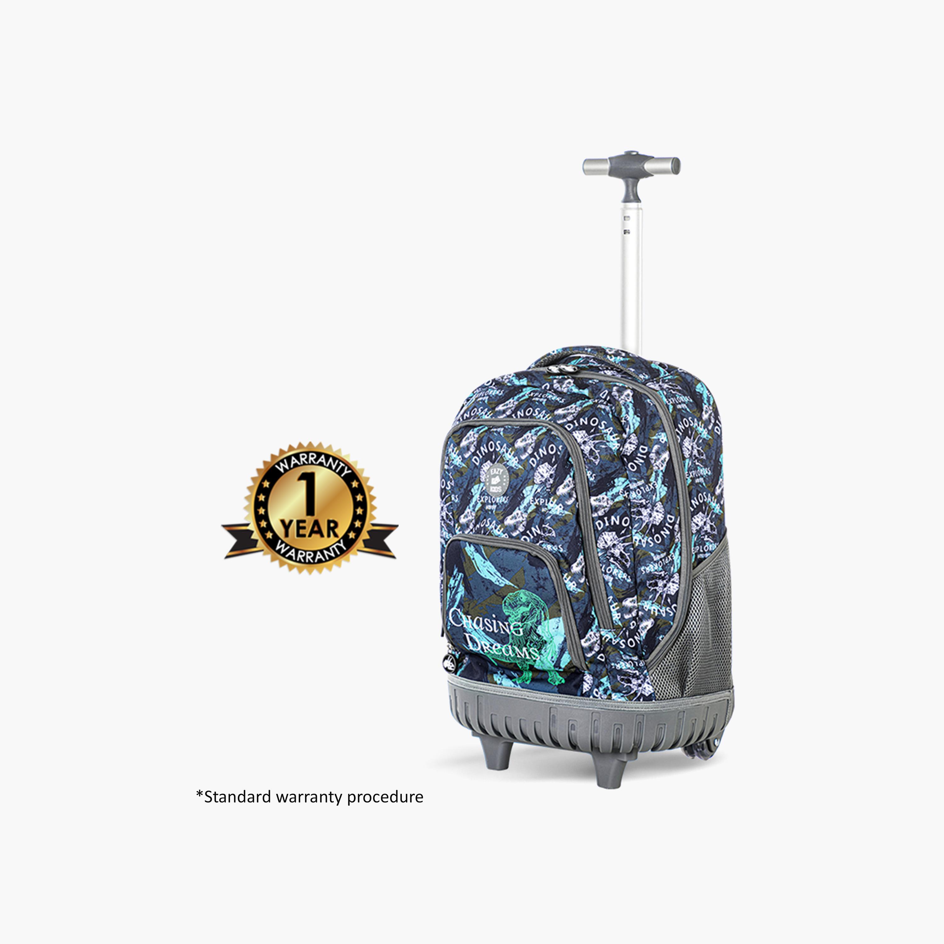 Eazy Kids 4-Piece Trolley School Backpack Set - 18 Inch - T Rex - Blue-school-bagsandbackpacks-trolleybags-image-4