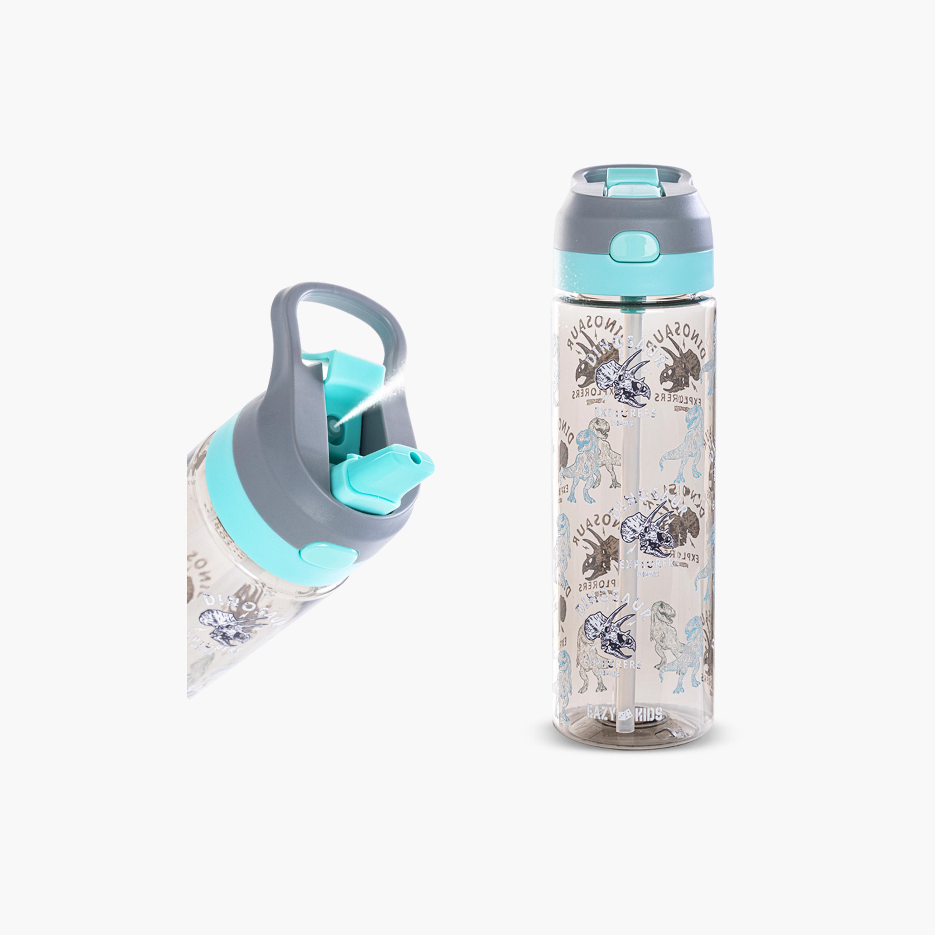 Eazy Kids 6 & 4 Convertible Bento Lunch Box & Water Bottle with Sticker- T-Rex - Grey-school-lunchessentials-lunchboxes-image-4