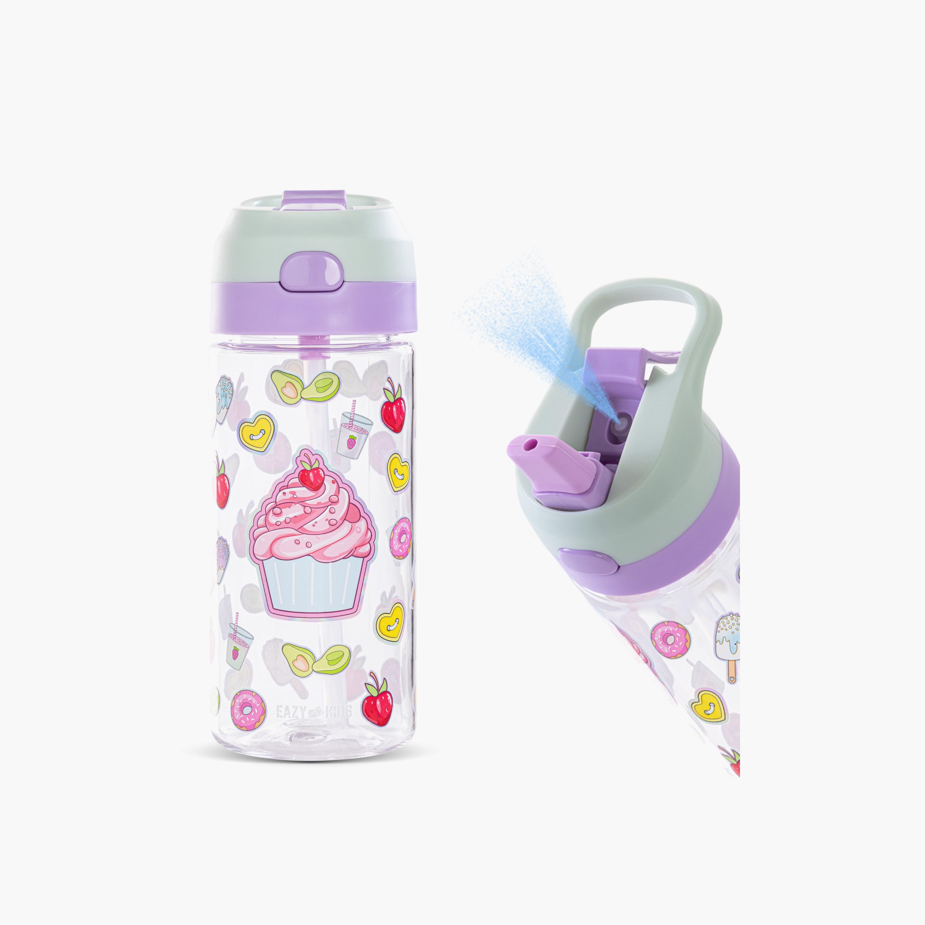 Eazy Kids 3-Compartment Bento Lunch Box with Water Bottle - 800 ml - Cup Cake - Purple-school-lunchessentials-lunchboxes-image-3