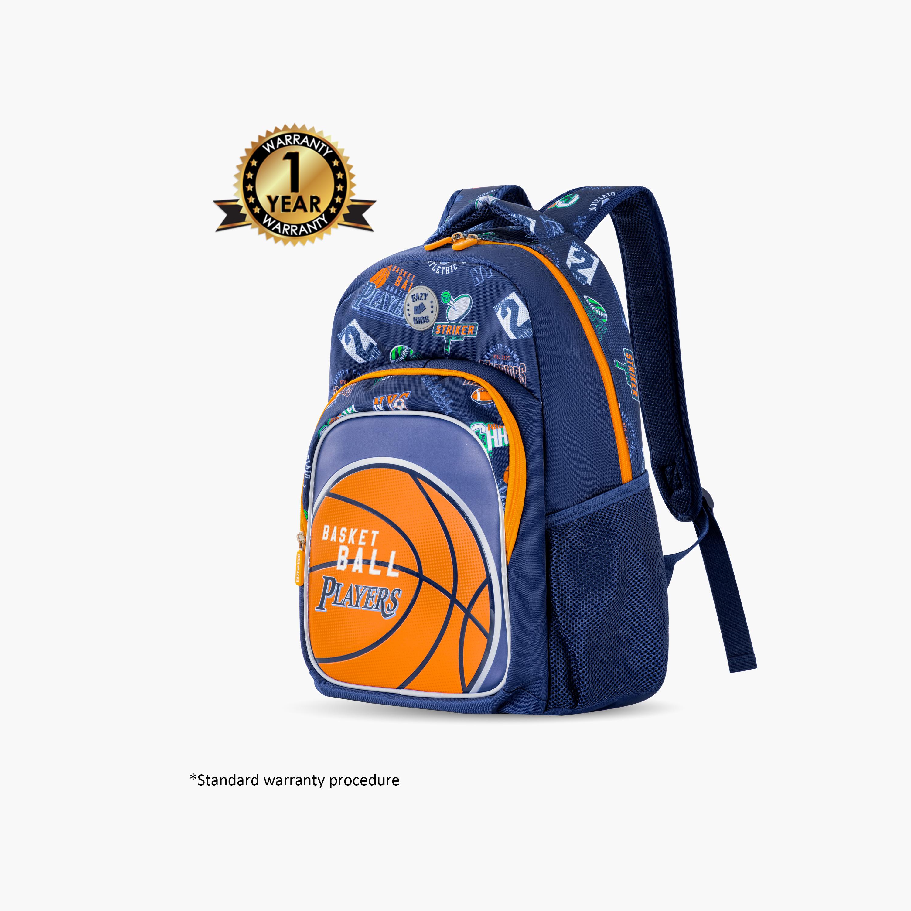 Eazy Kids 4-Piece Backpack Set - 18 Inch - Basket Ball - Blue-school-bagsandbackpacks-sets-image-3